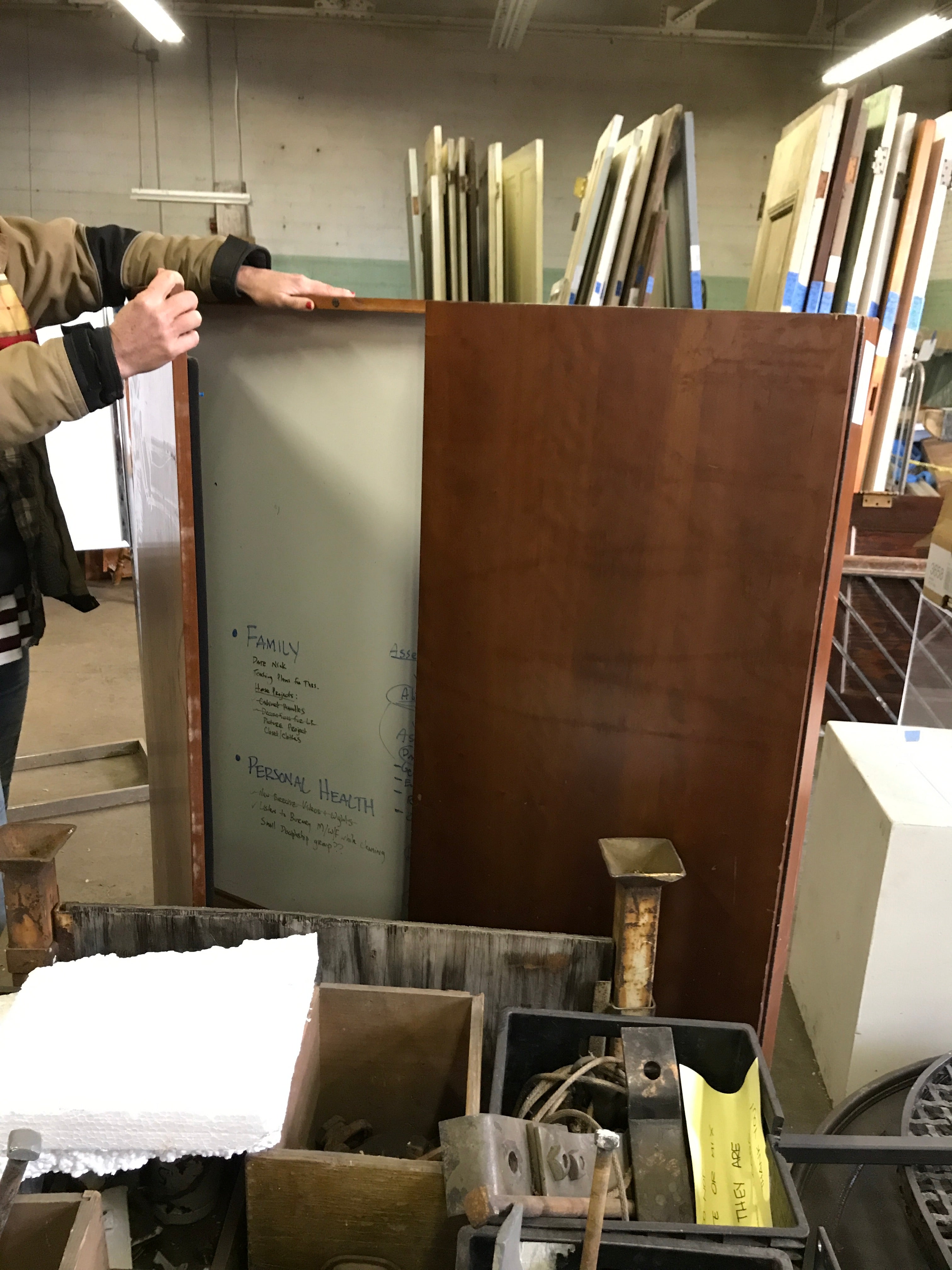 White Board with Cork Inside and Cherry Wood Finish