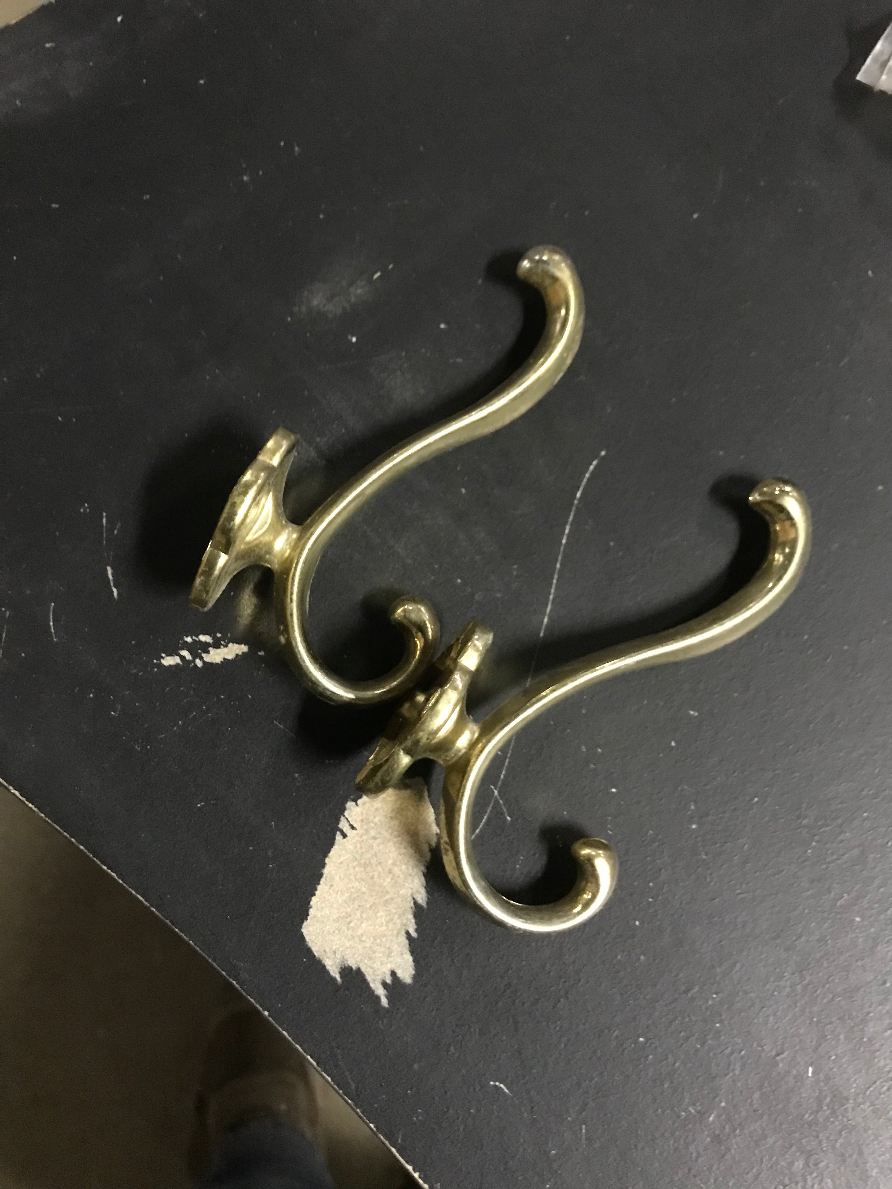Set of 2 Brass Hooks