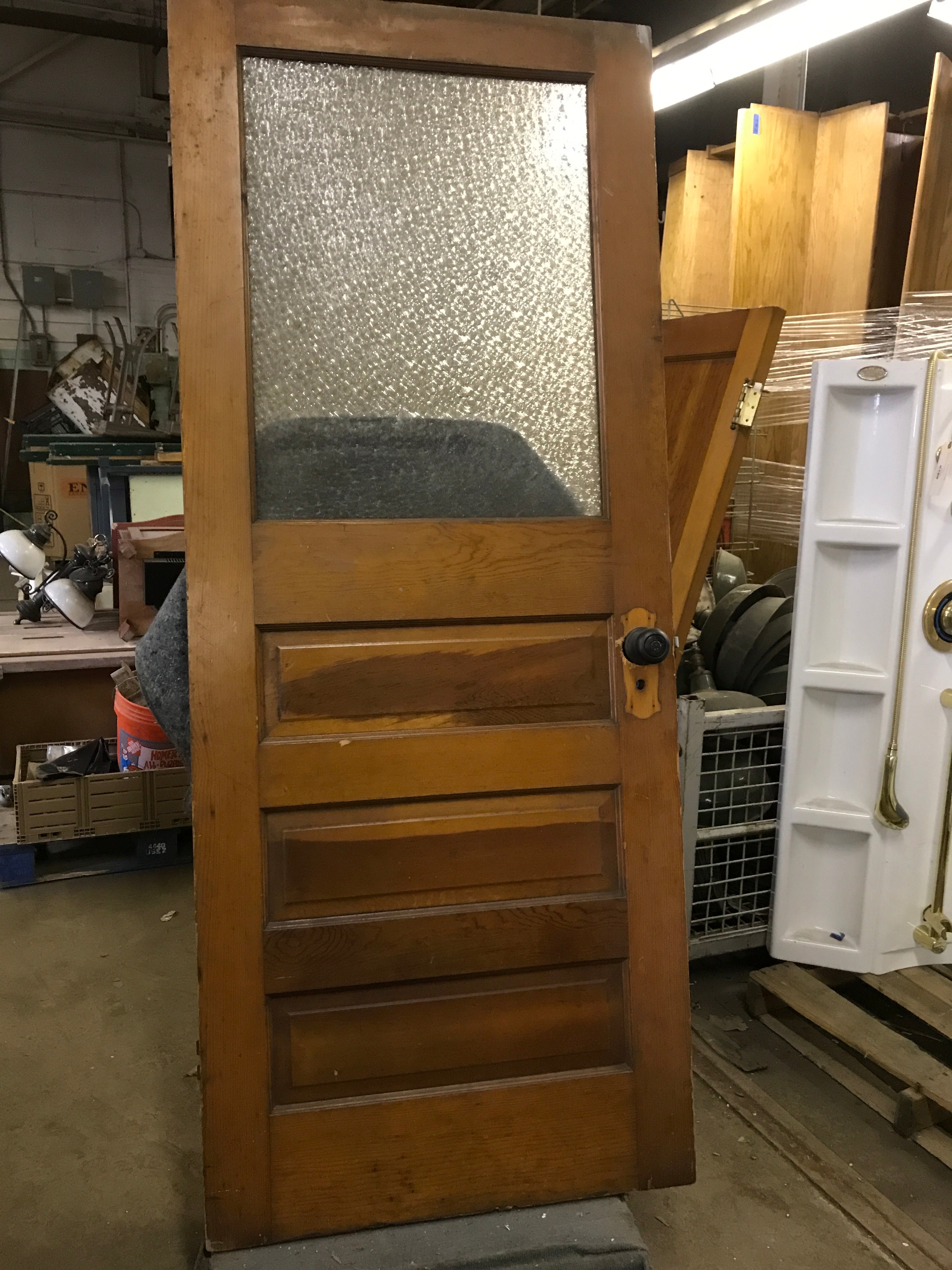 Three Panel Door 32" x 77 3/4" x 1 3/8" privacy glass