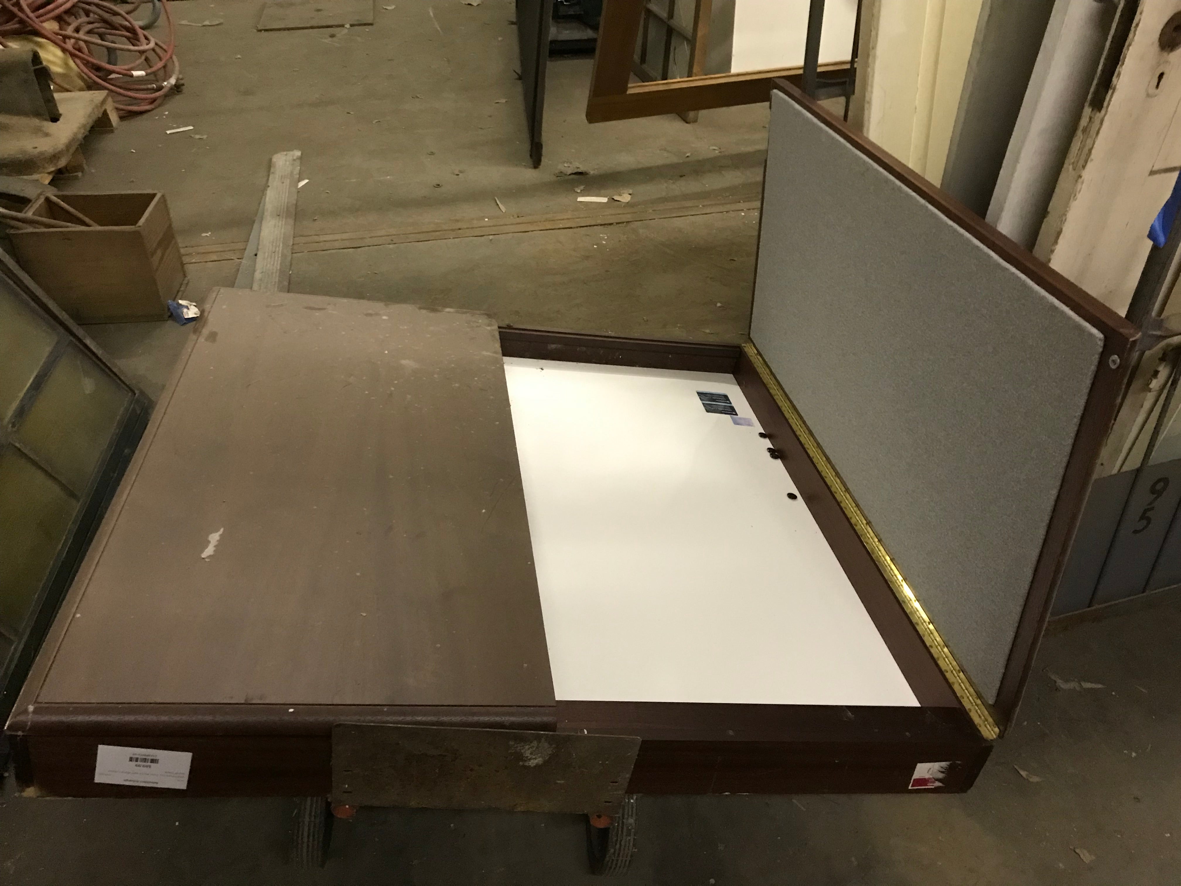 Wall Mount Dry Erase Board with Wood Cabinet