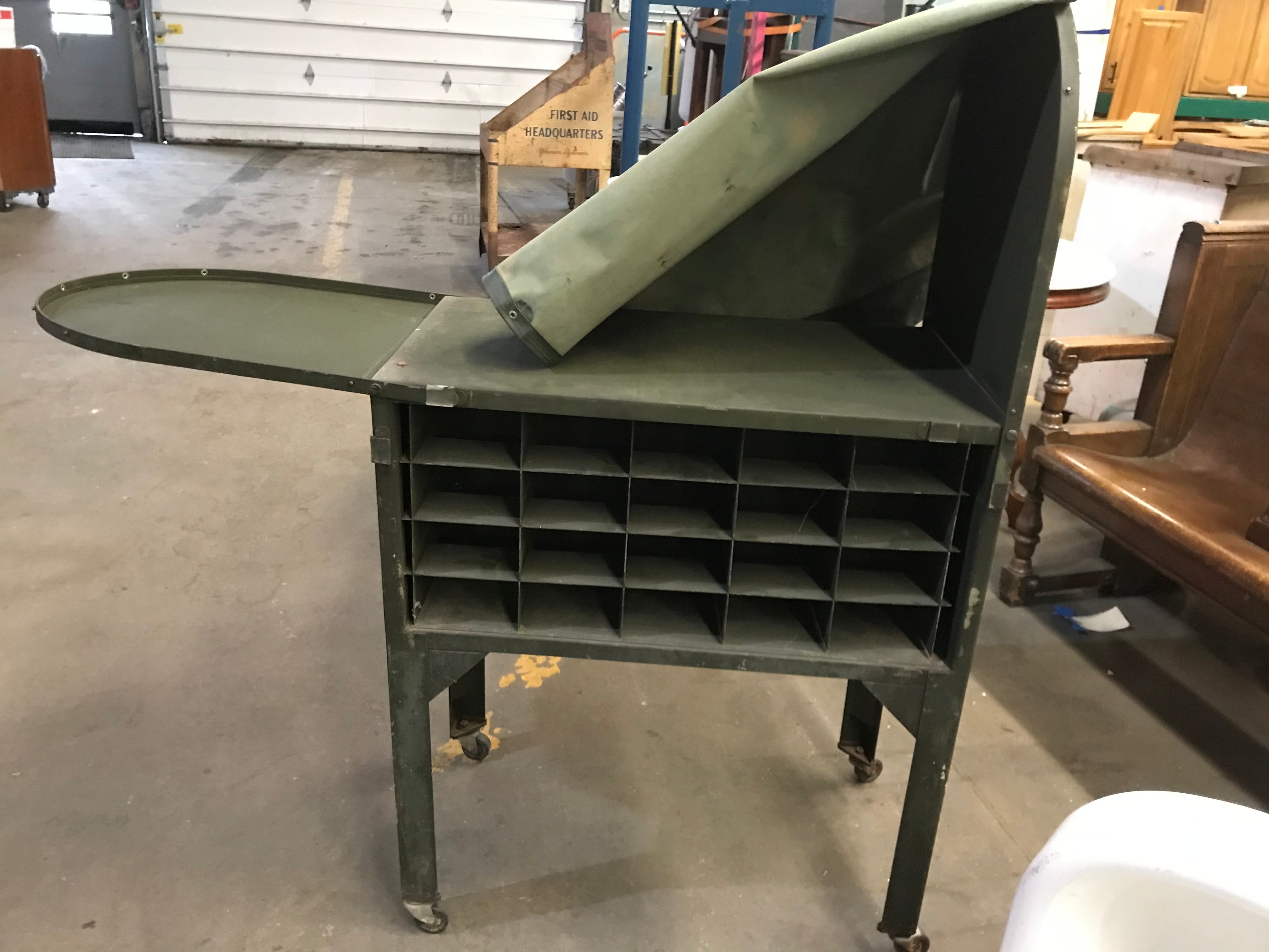 Industrial Cabinet on Casters and Canvas Lid