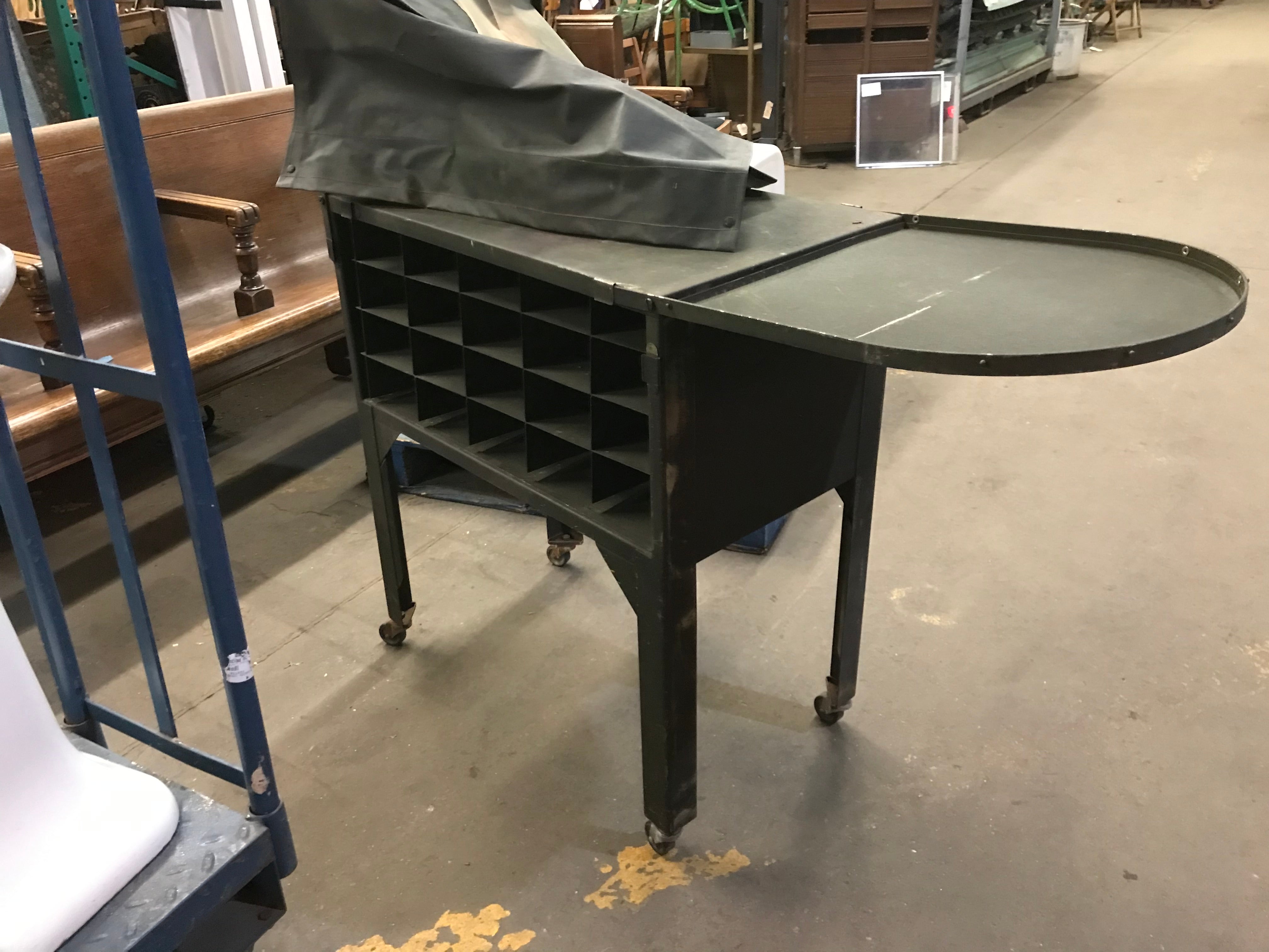 Industrial Cabinet on Casters and Canvas Lid