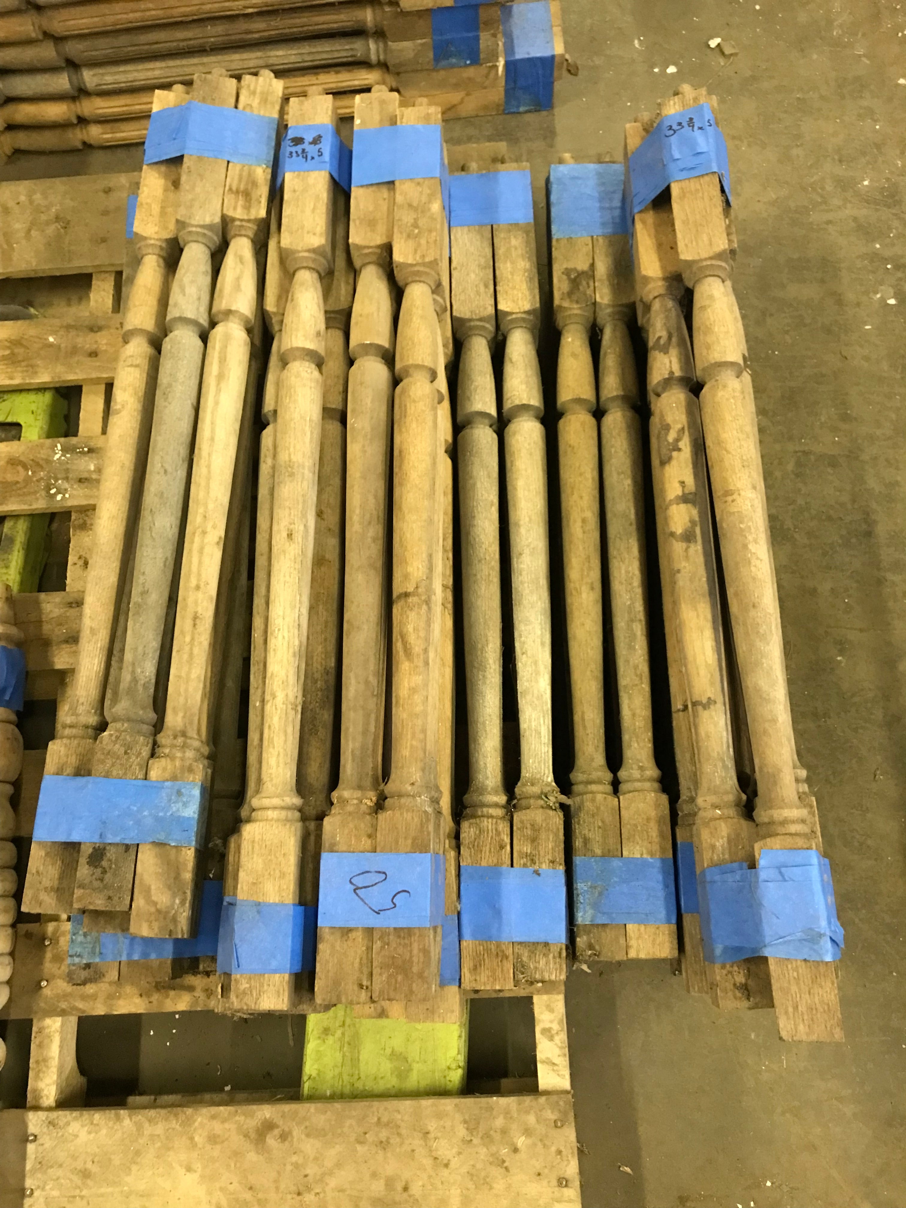 Lot of 50 Wood Railing Spindles