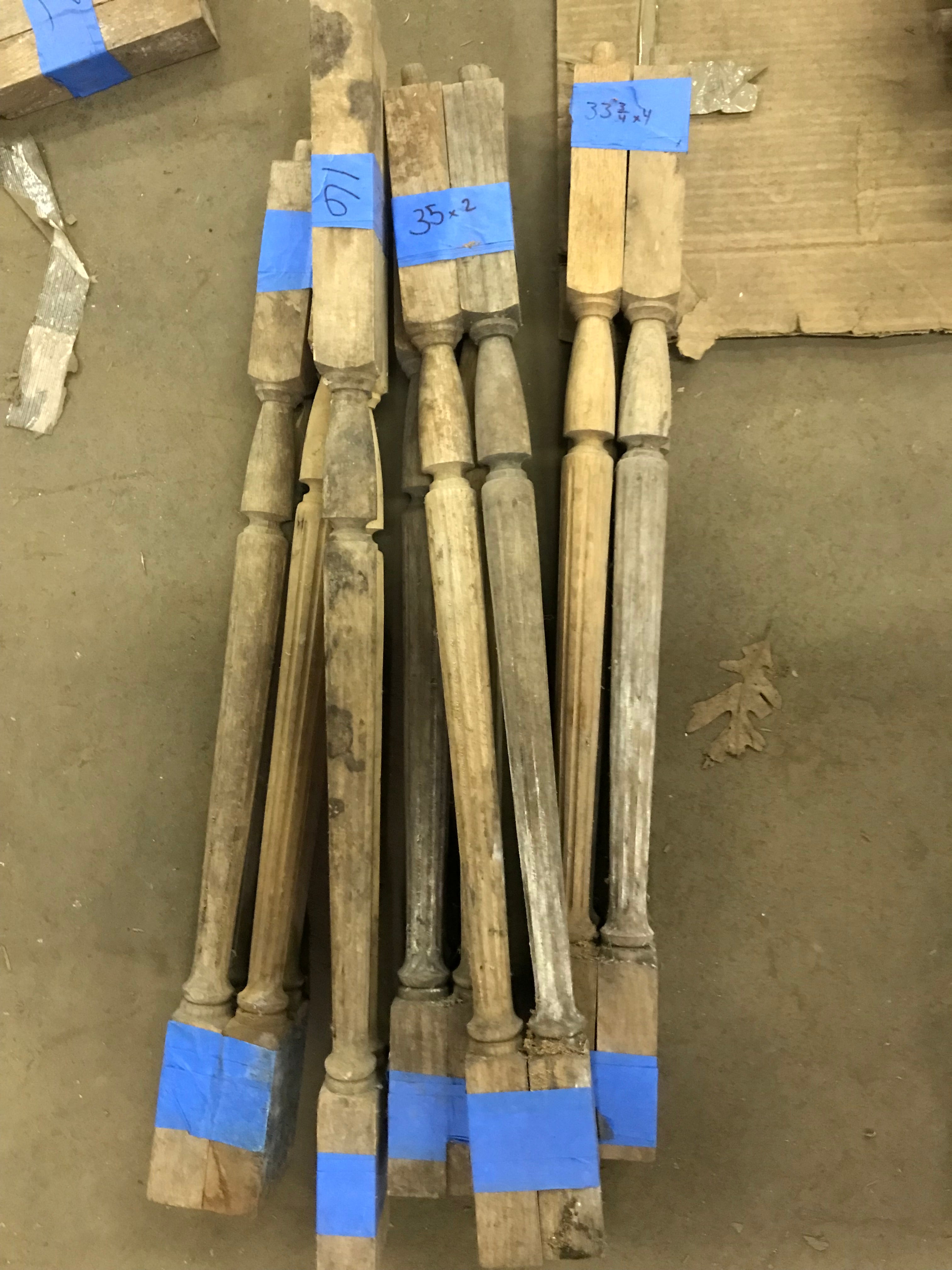 Lot of 16 Wood Railing Spindles