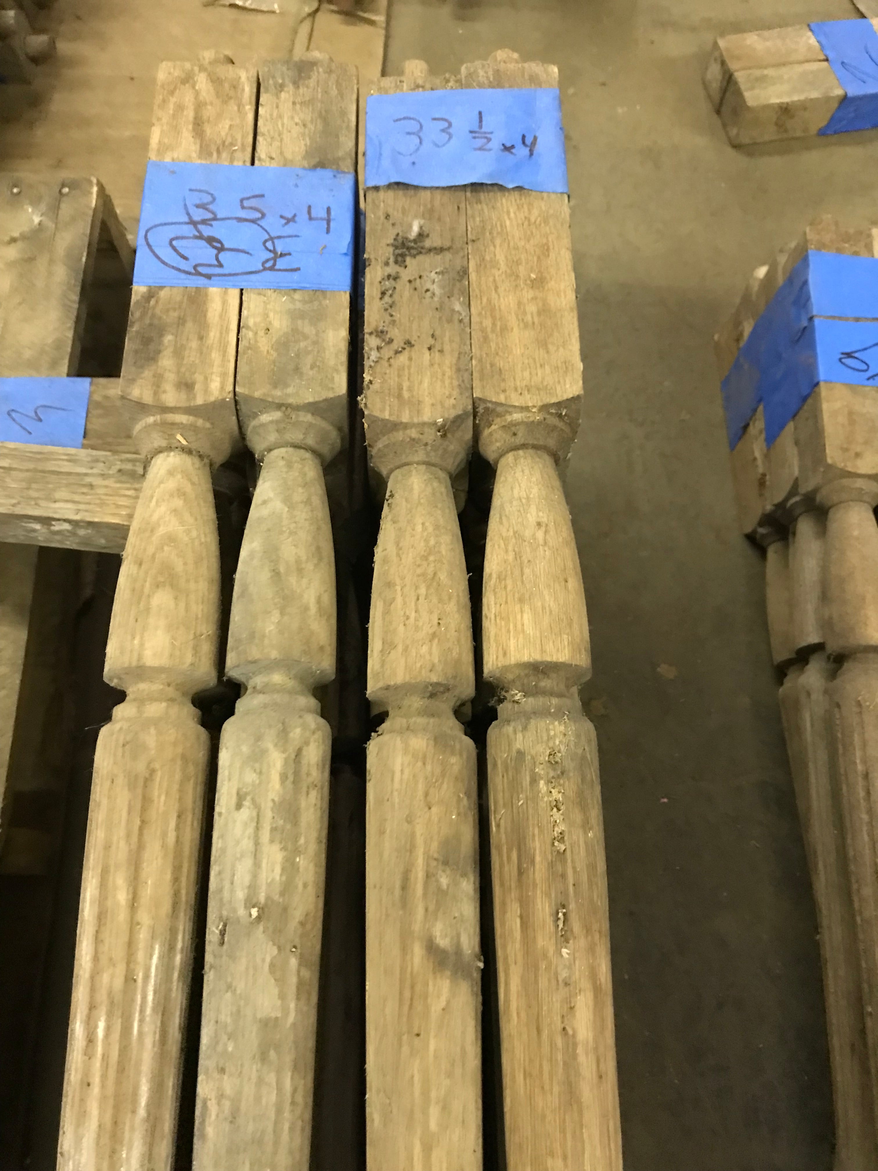 Lot of 32 Wood Railing Spindles