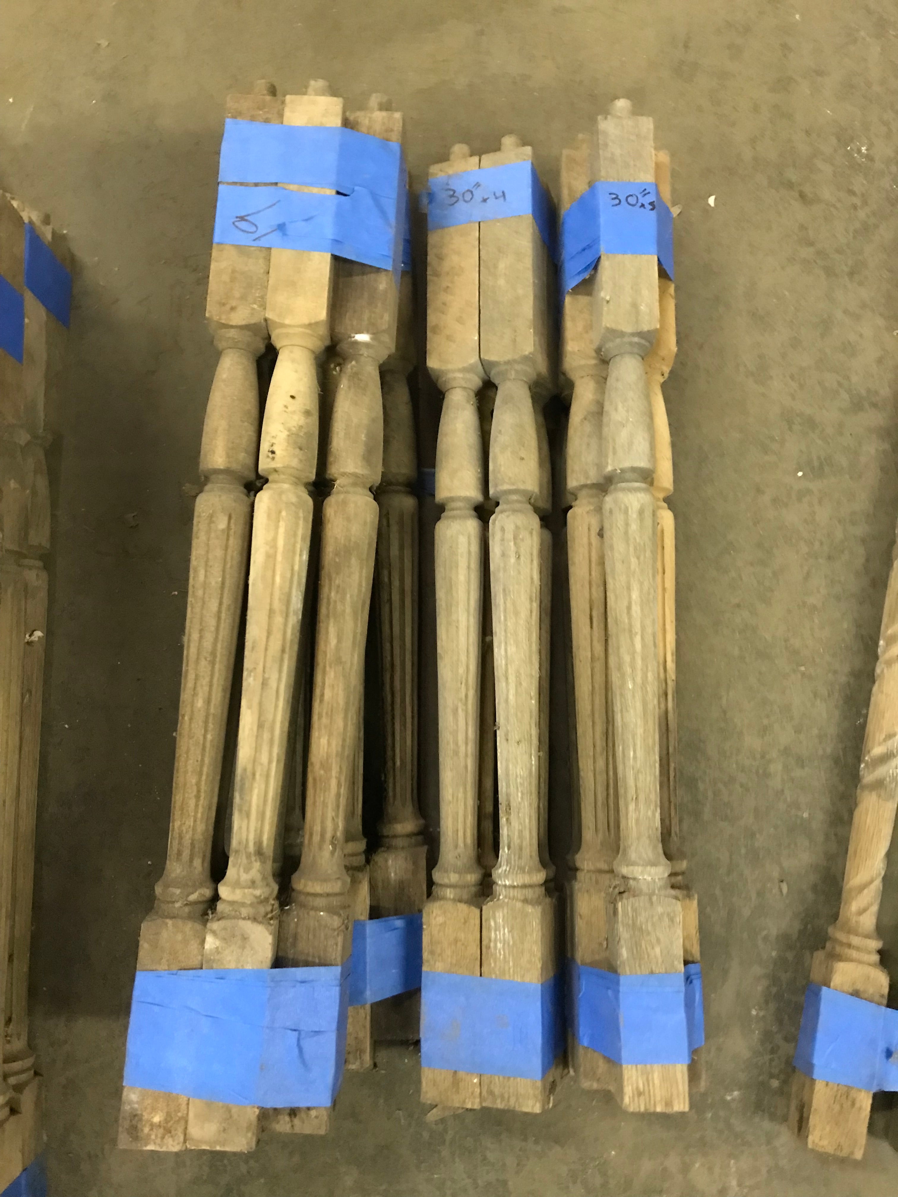 Lot of 19 Wood Railing Spindles