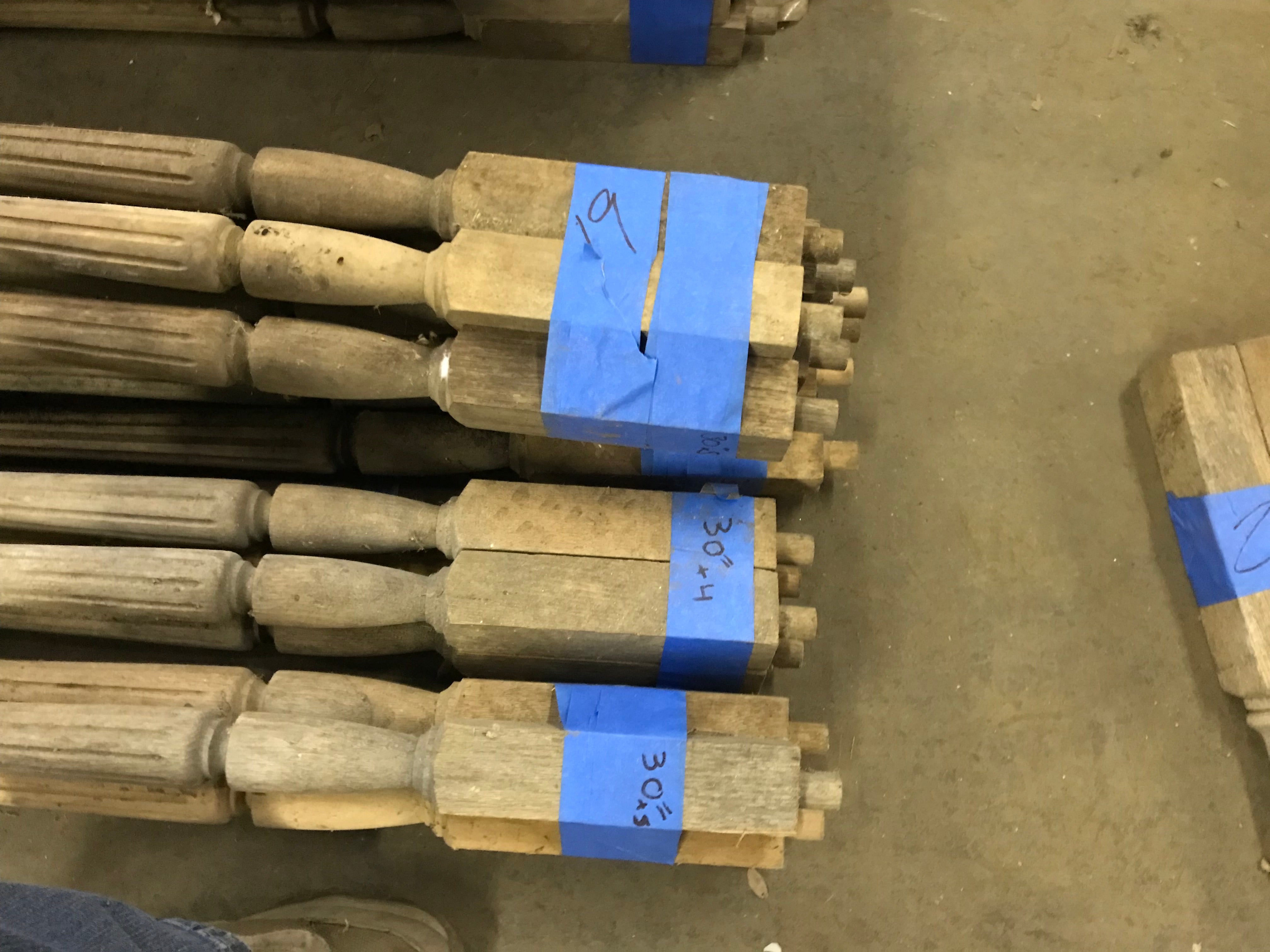 Lot of 19 Wood Railing Spindles