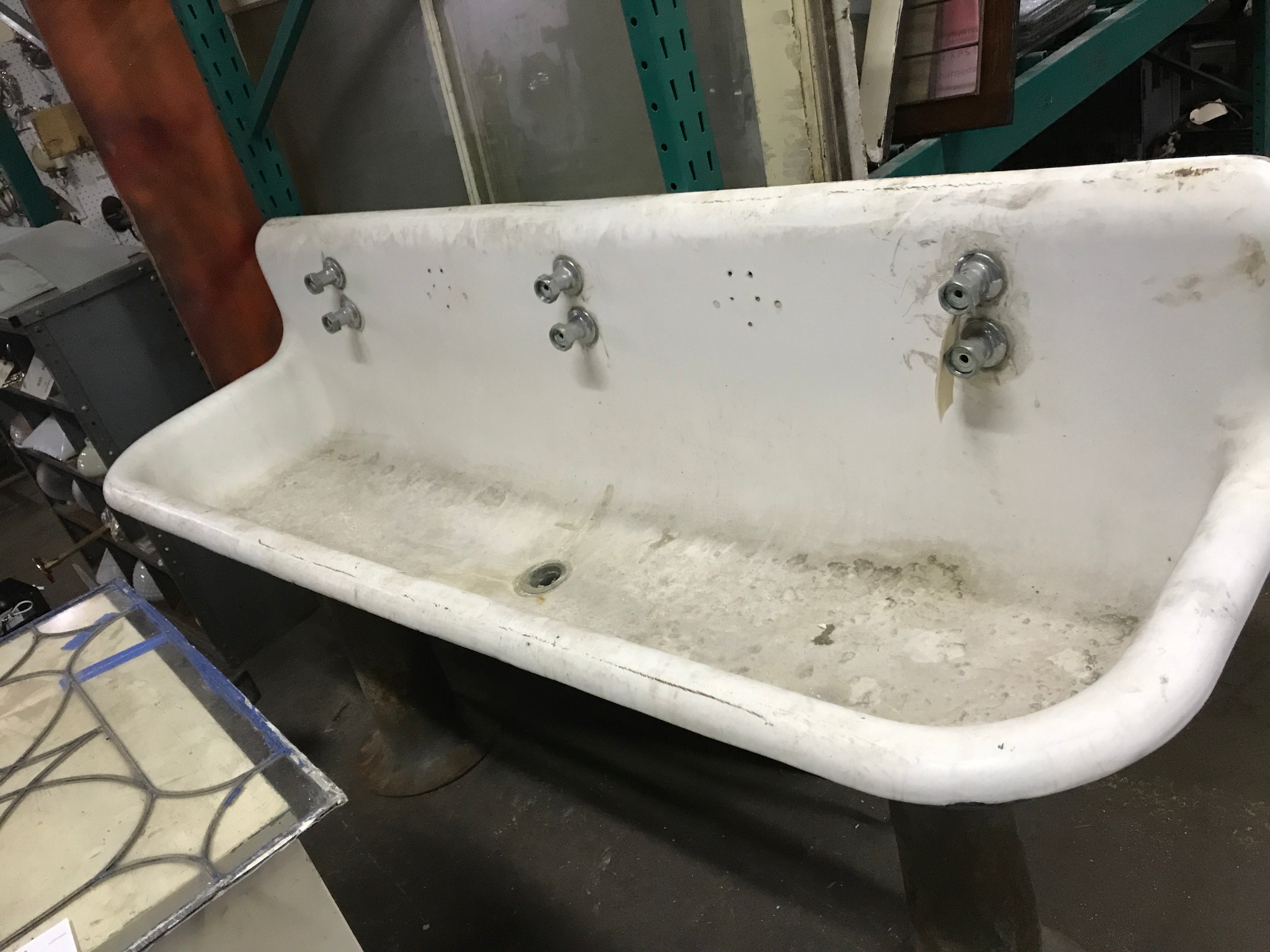 Cast Iron Trough Sink with Base 72"