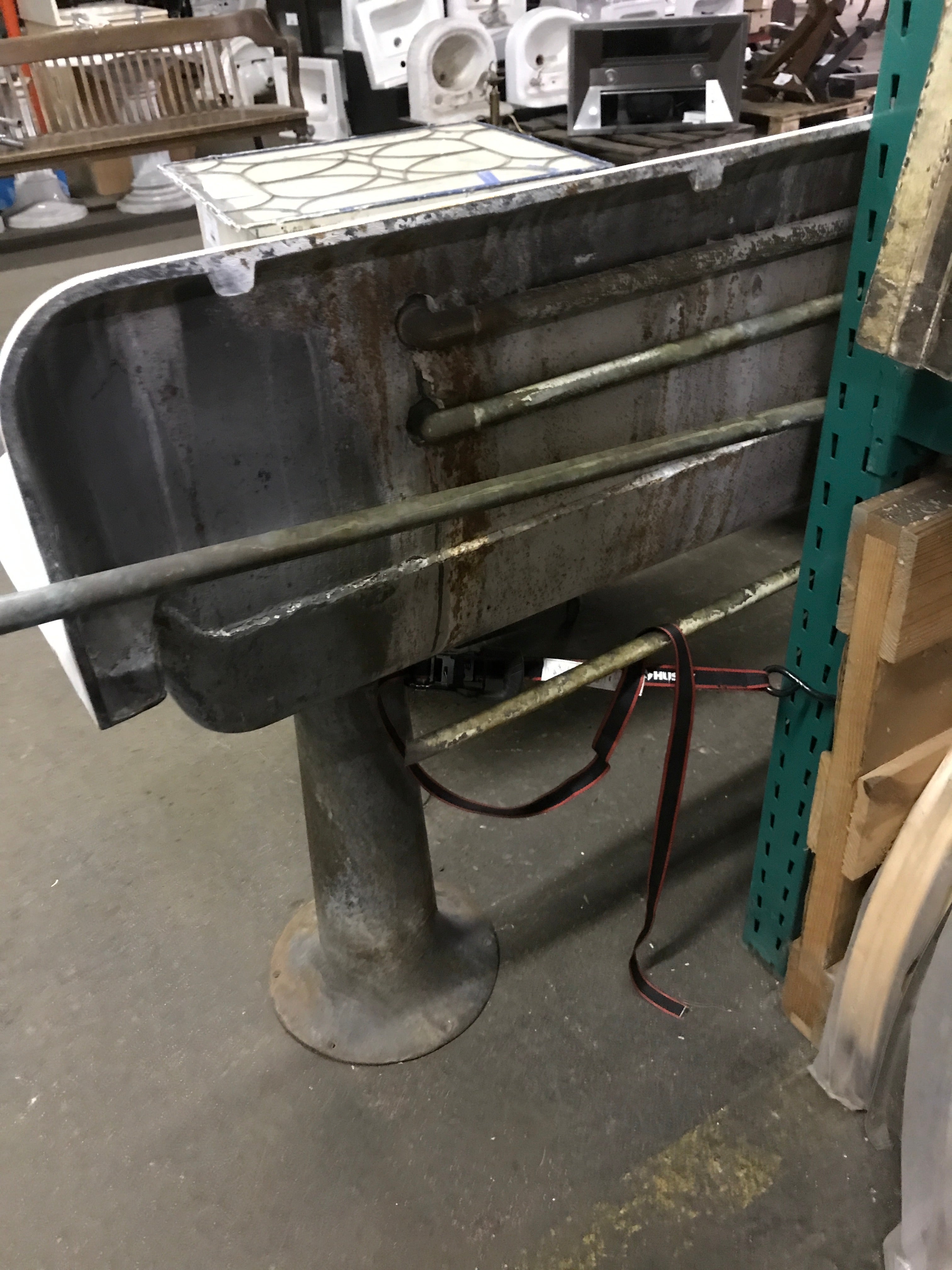 Cast Iron Trough Sink with Base 72"