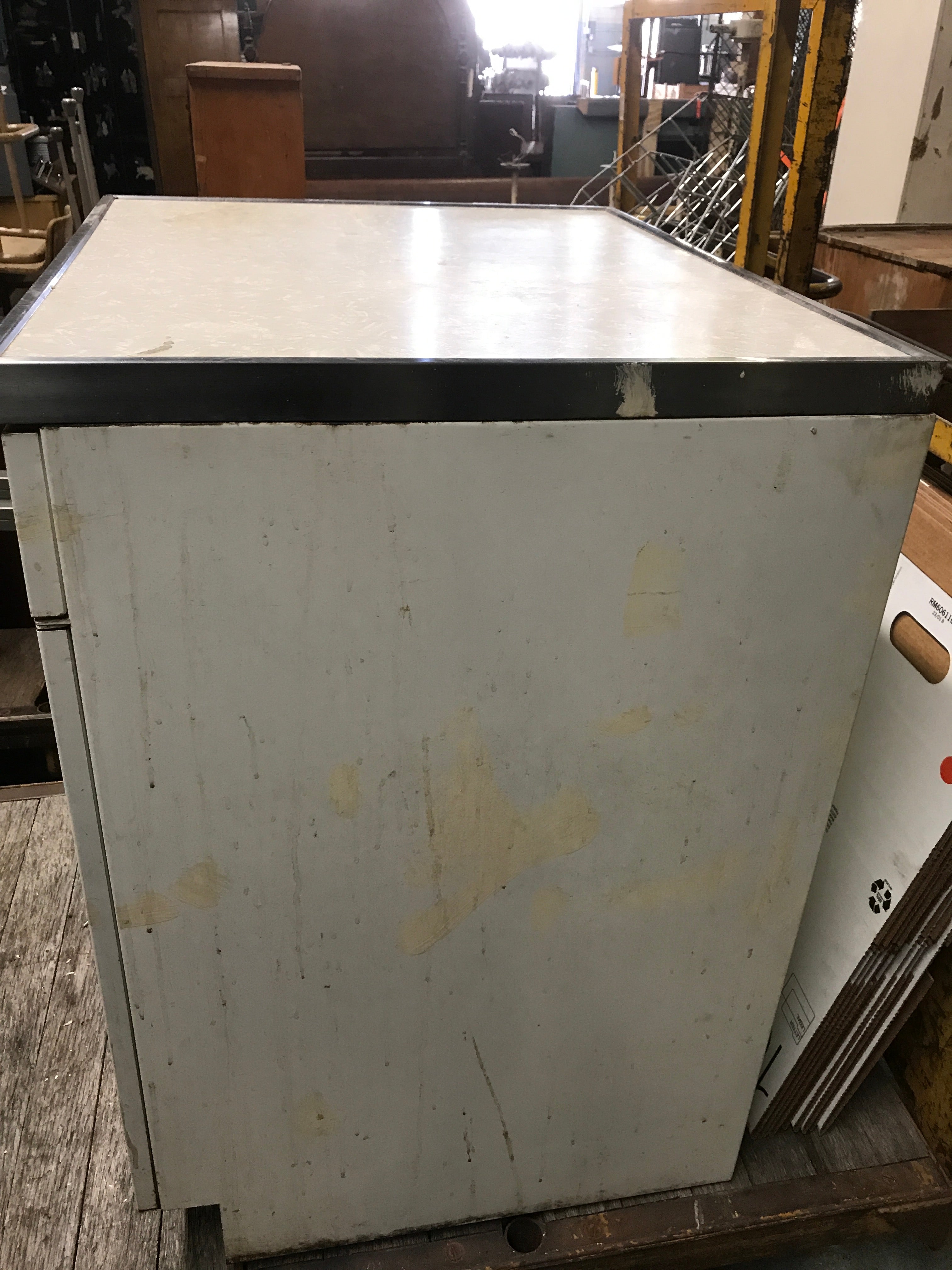 White metal cabinet