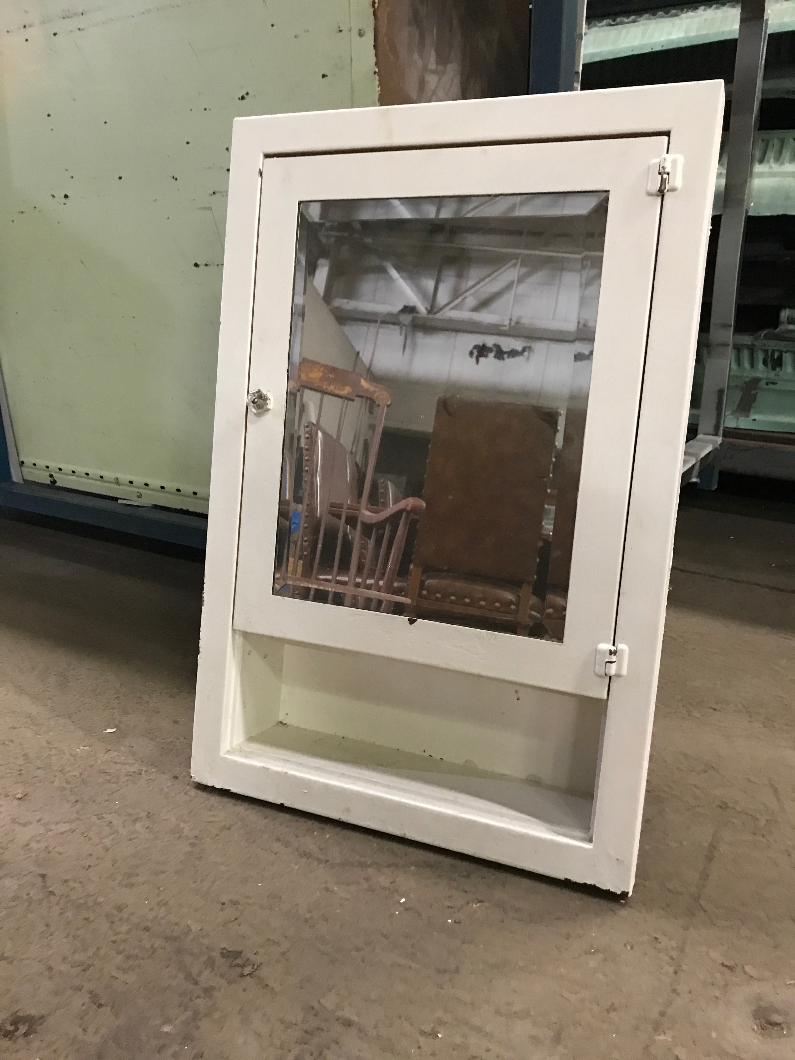 Metal Medicine Cabinet with Mirror & Glass Knob
