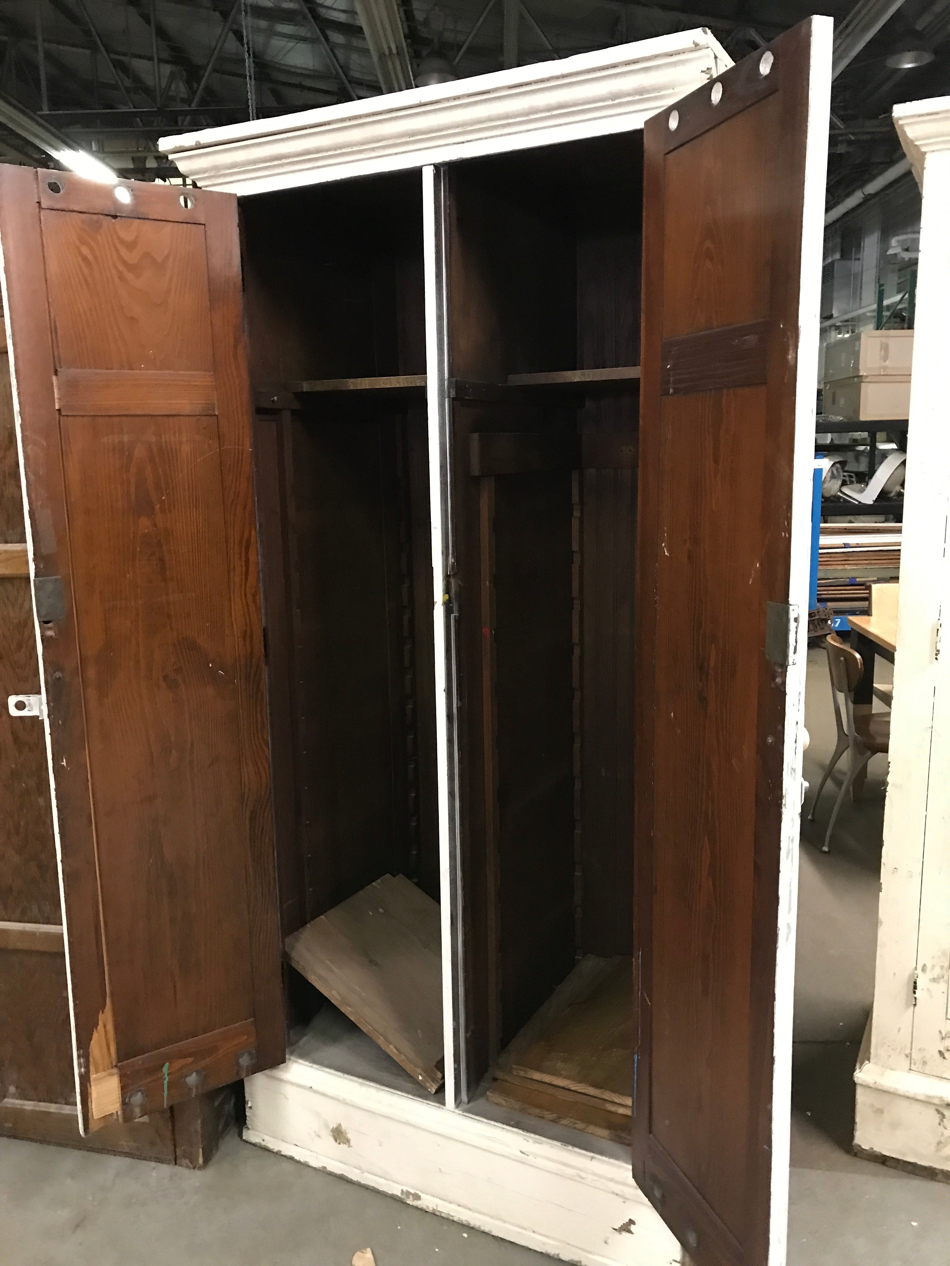 Solid wood built in storage cabinet