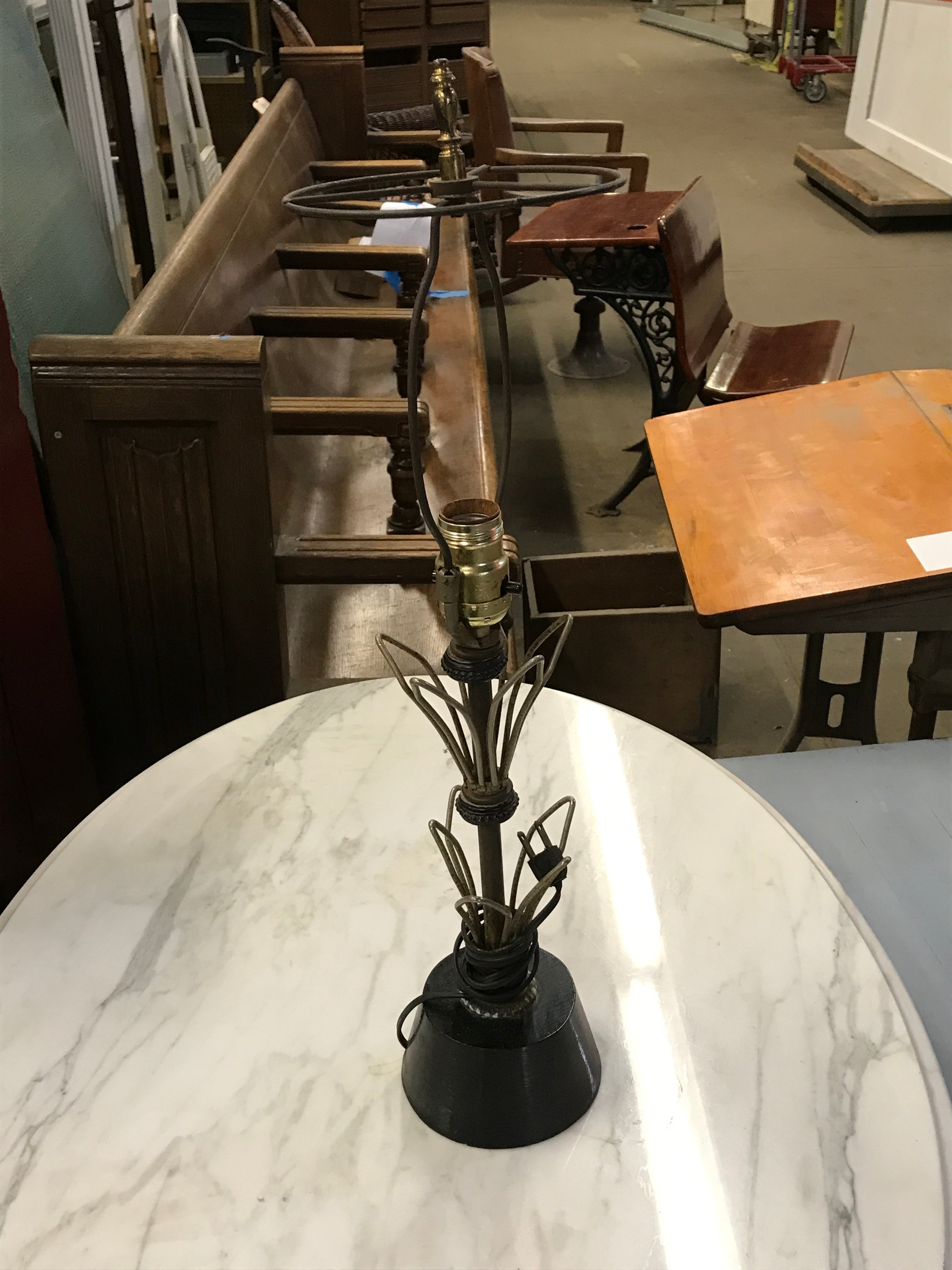 Wood and metal lamp