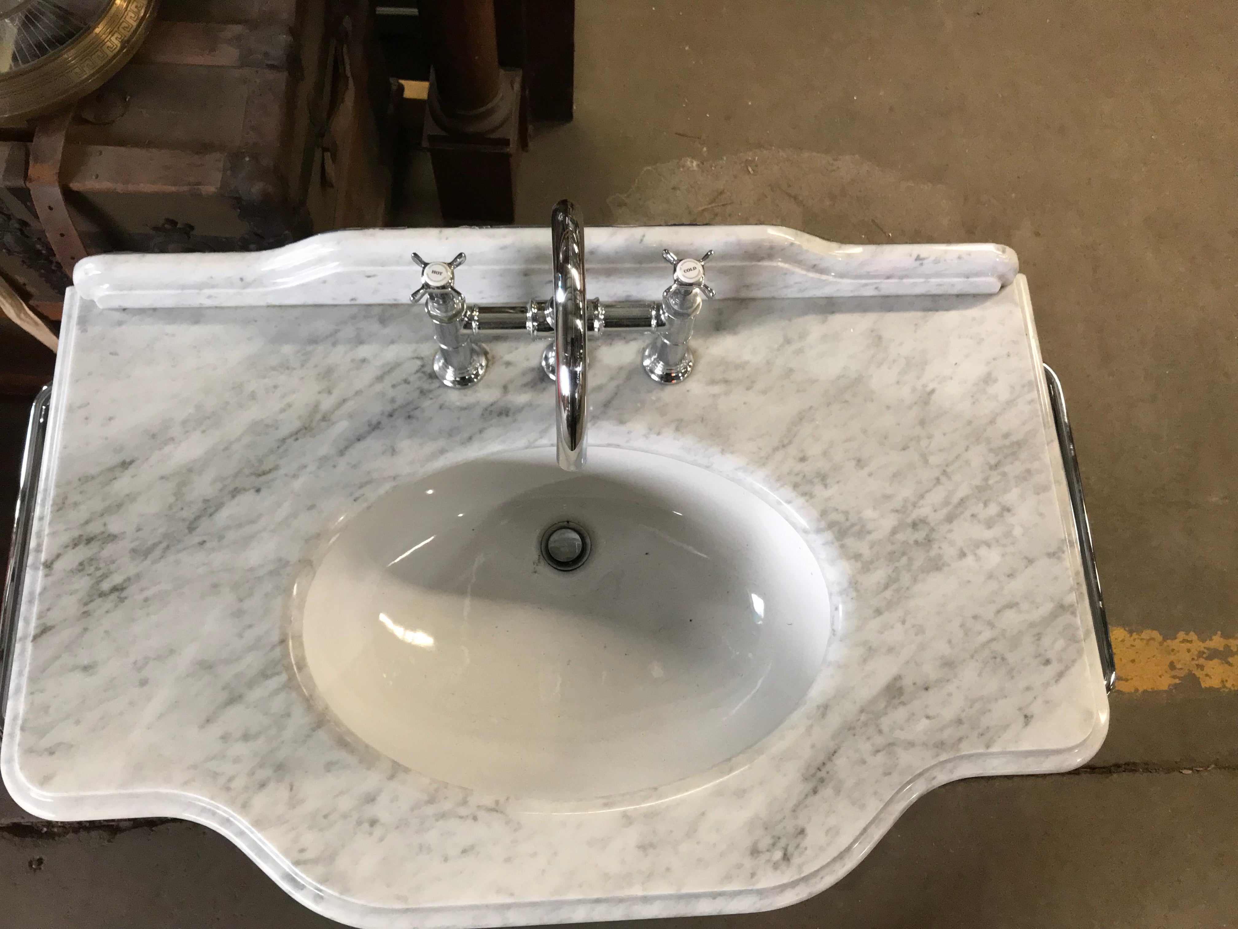 Marble Bathroom Console w/ Hans Grohe Faucet