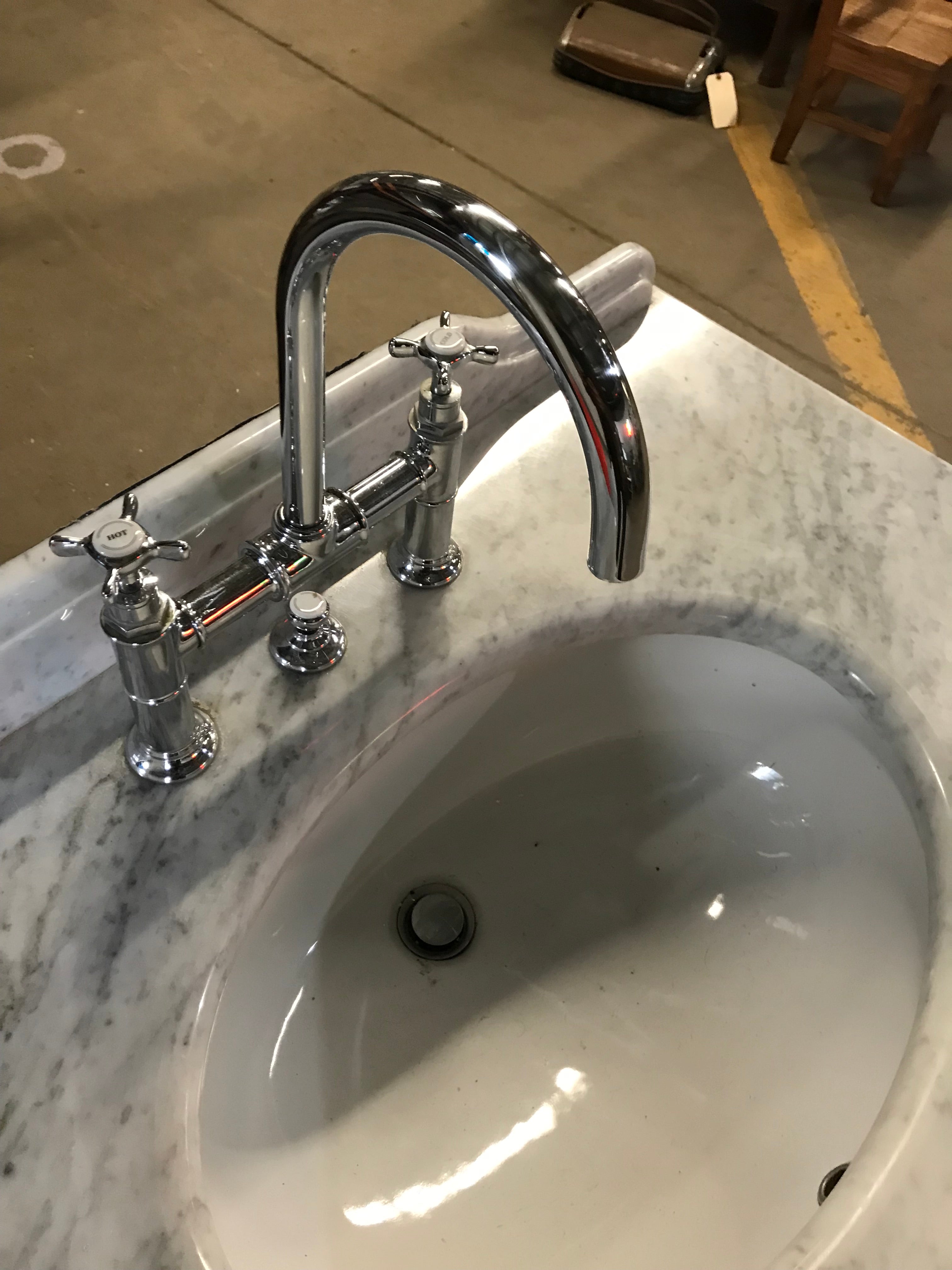 Marble Bathroom Console w/ Hans Grohe Faucet