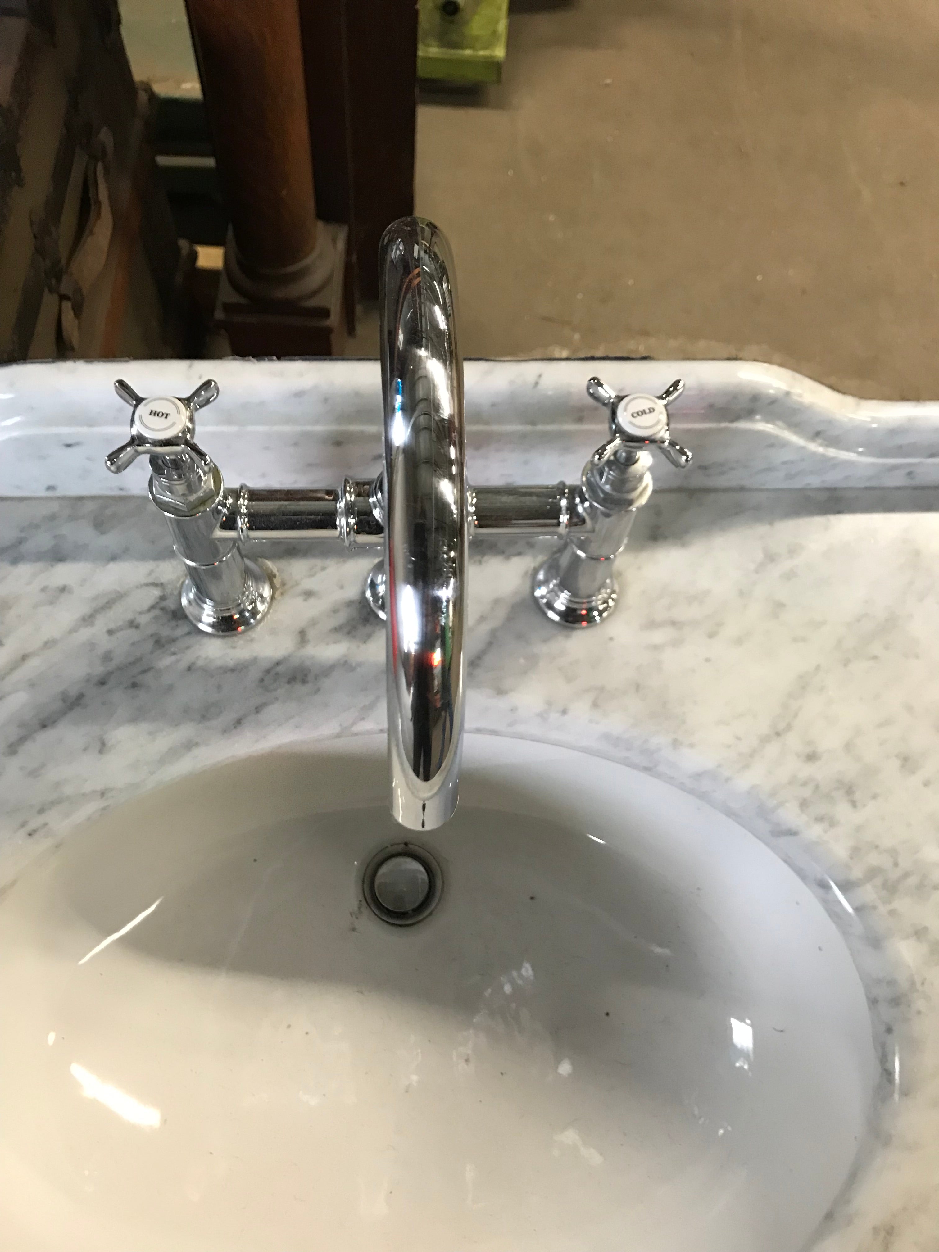Marble Bathroom Console w/ Hans Grohe Faucet