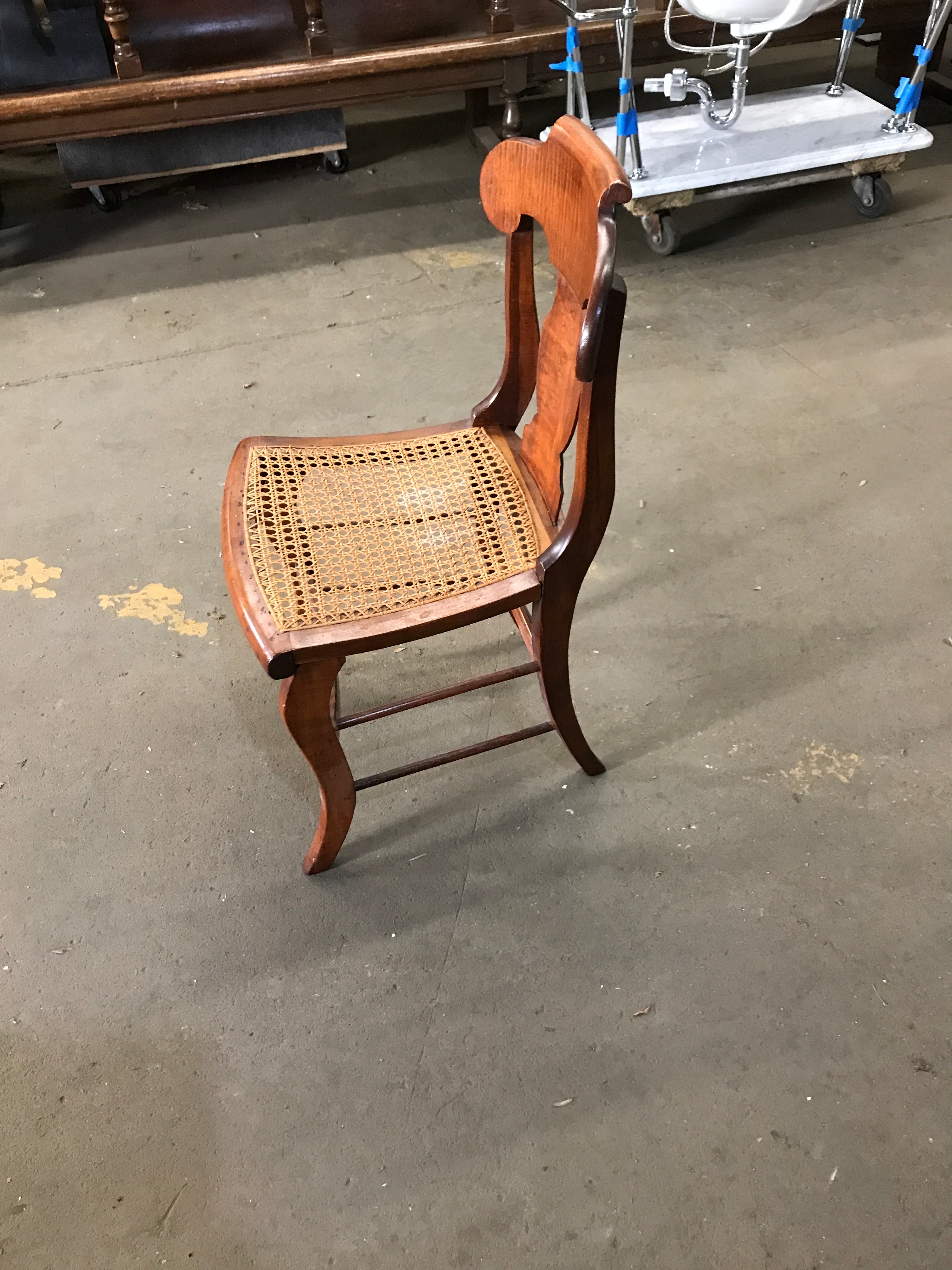 Wood cane chair
