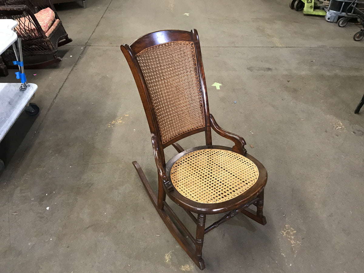 Cane Rocking Office Chair Wood cane rocking chair – Rebuilders Xchange