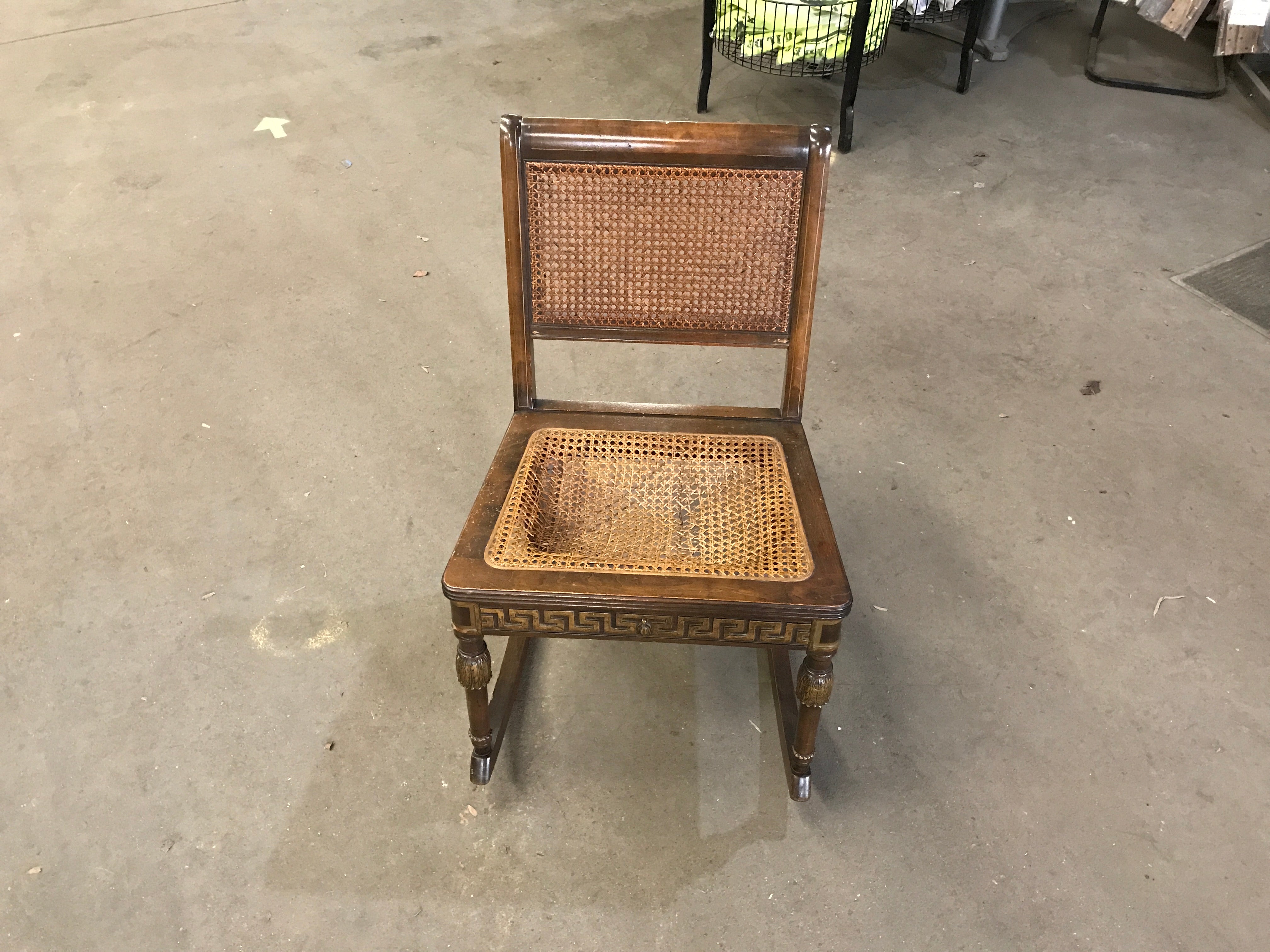Wood cane rocker