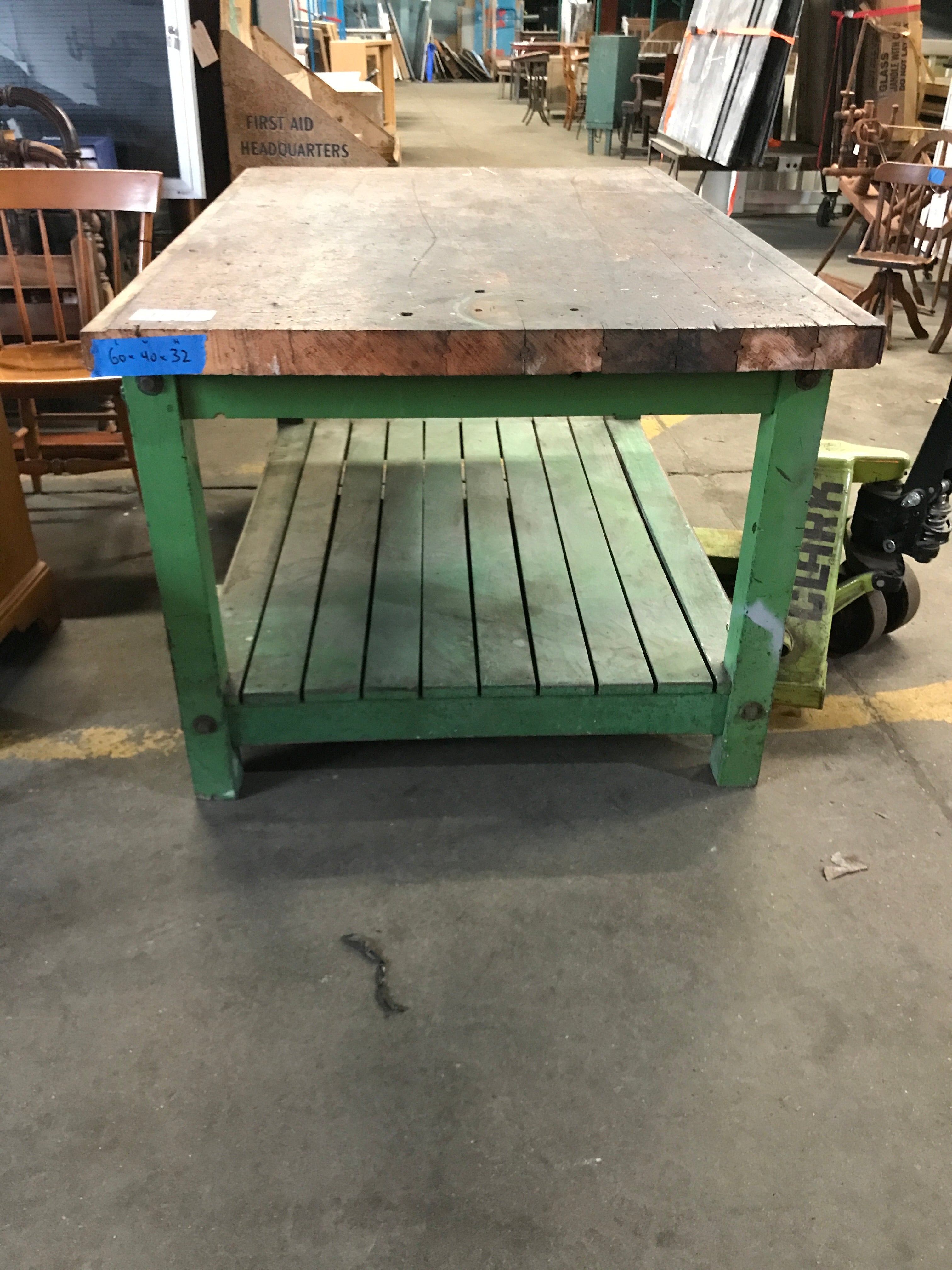 Butcher block work table