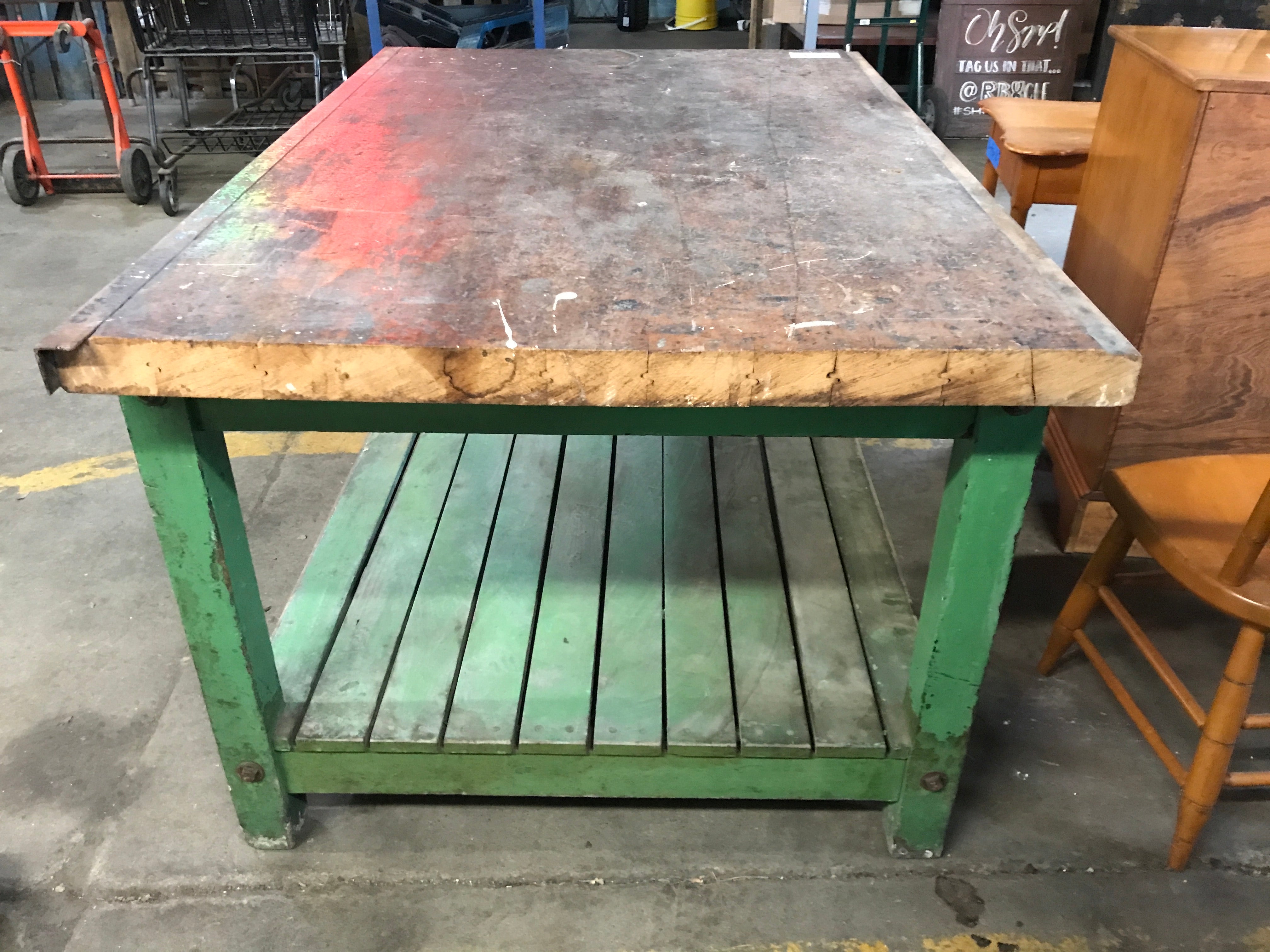 Butcher block work table