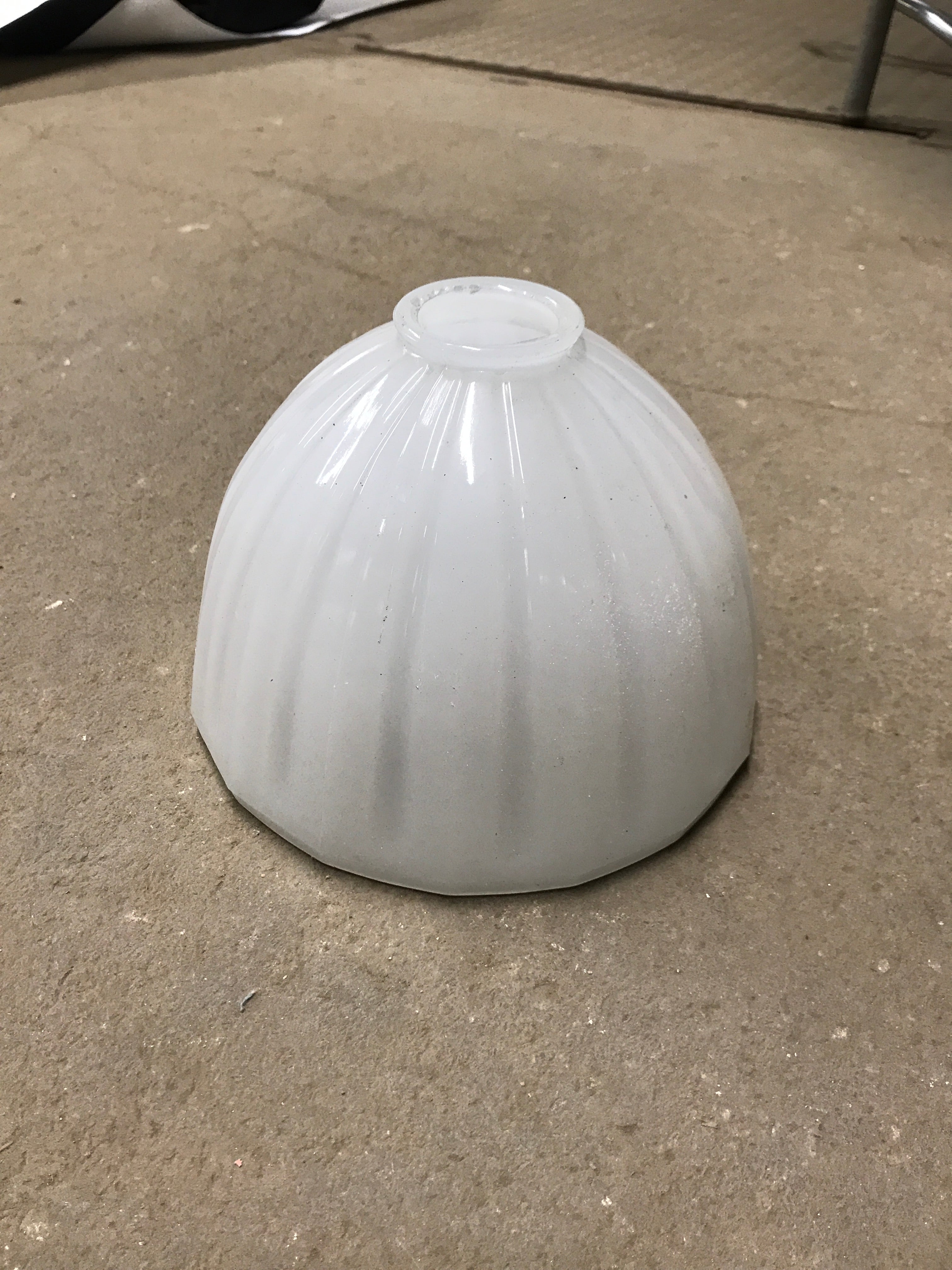 White Glass Fluted Flush Mount Light Shades