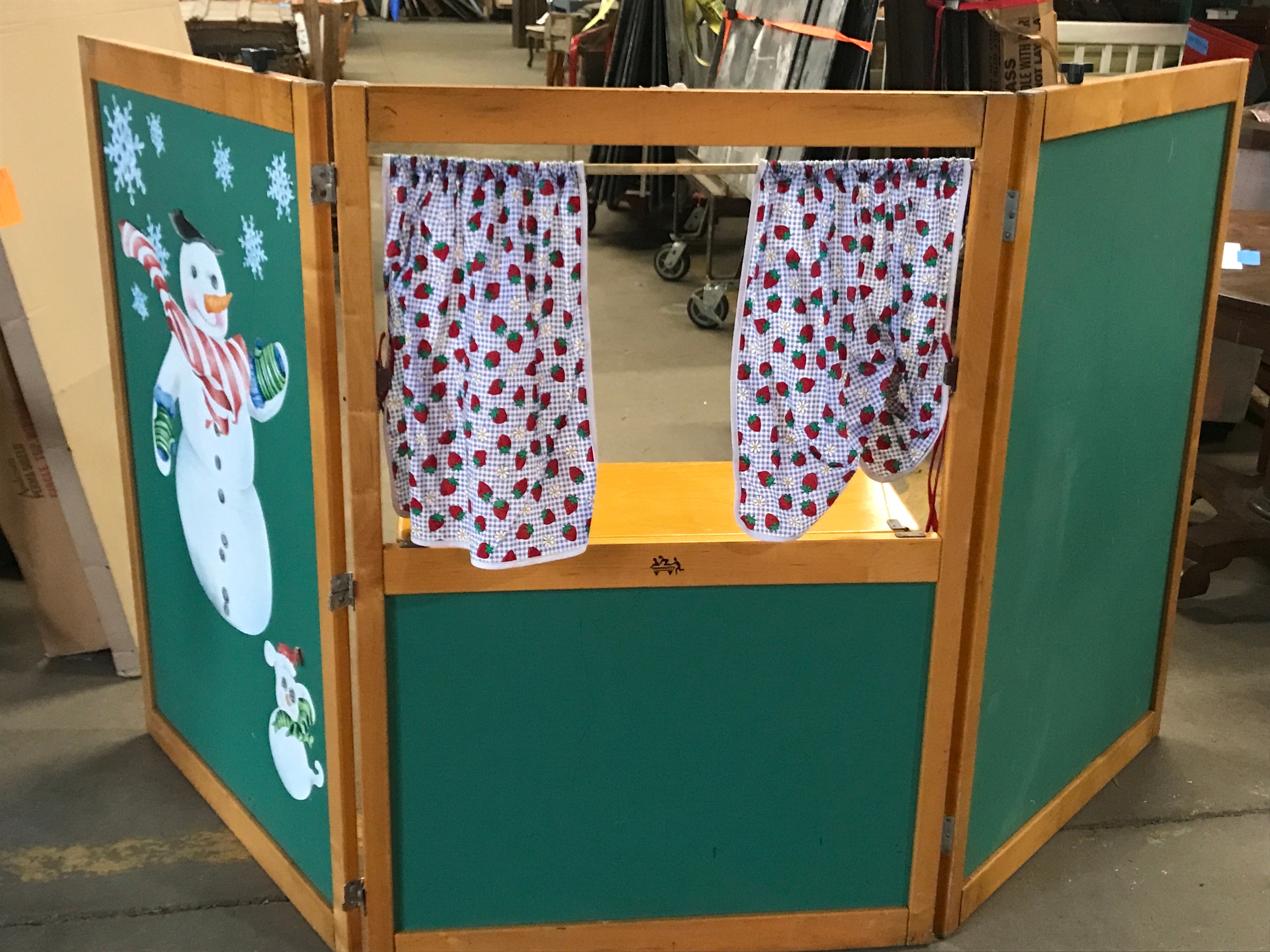 Chalkboard puppet theater