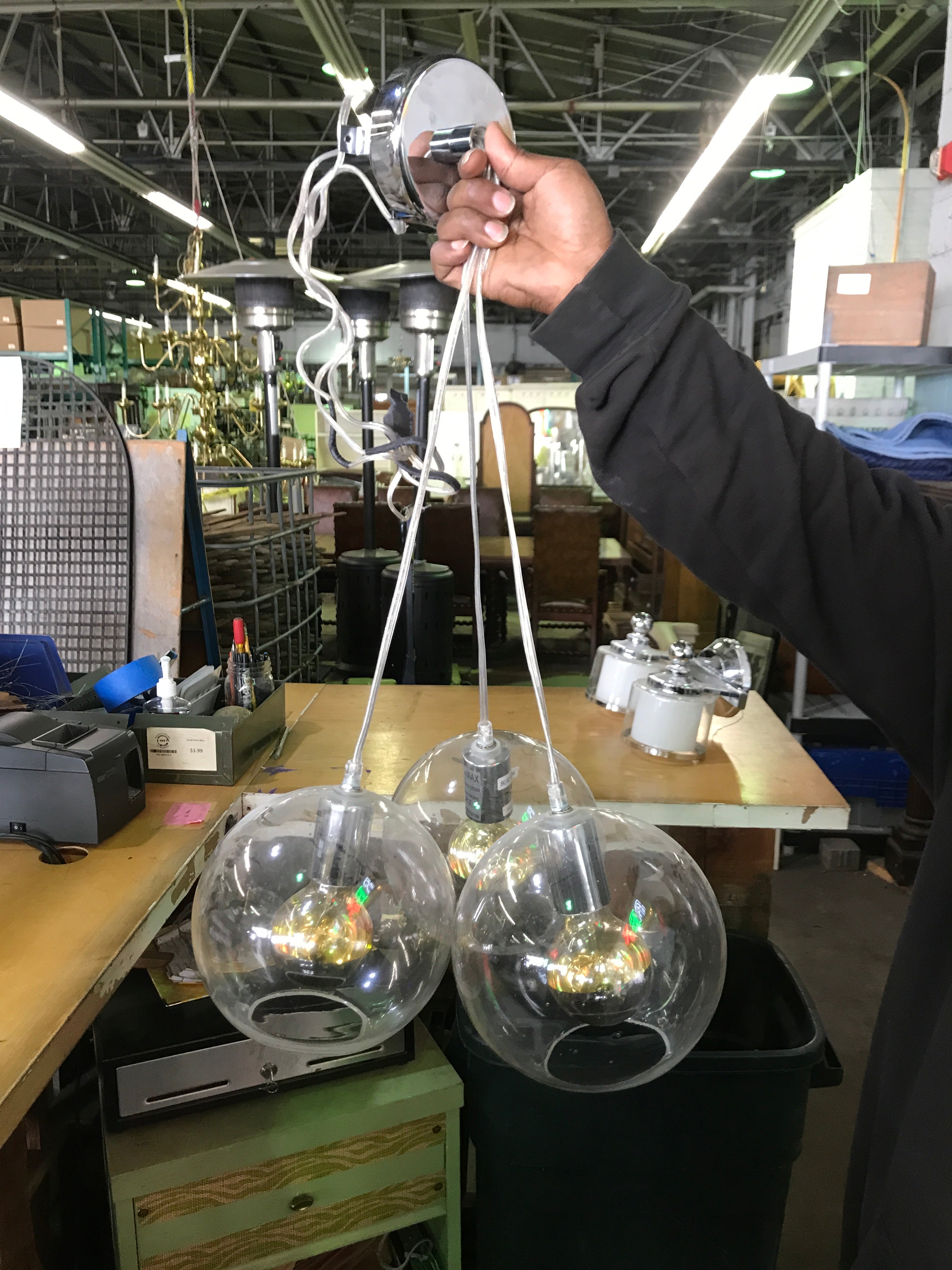 Glass 3 Globe Light Fixture