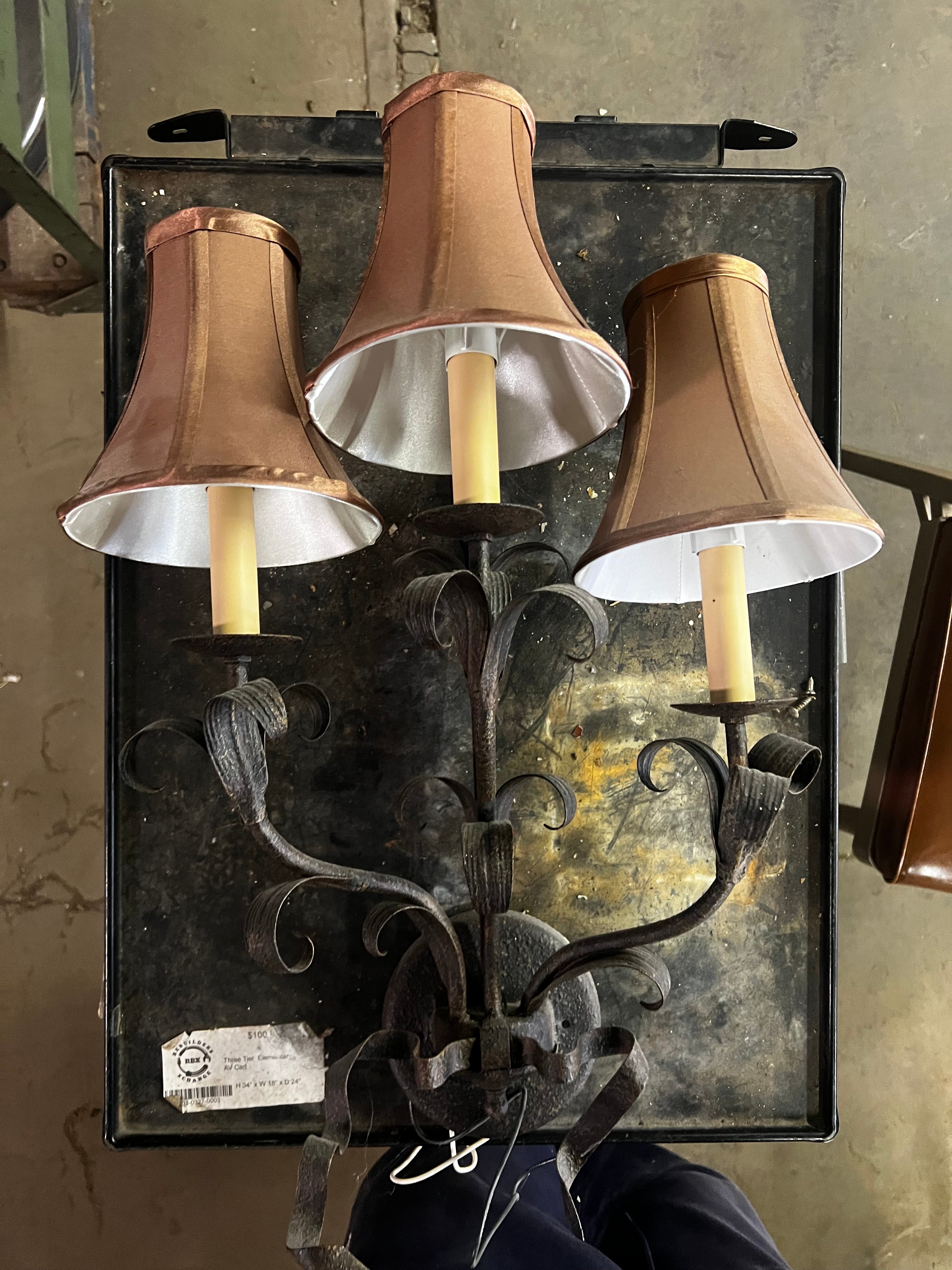 Wall Mounted 3 Lamp Ribbon Sconce