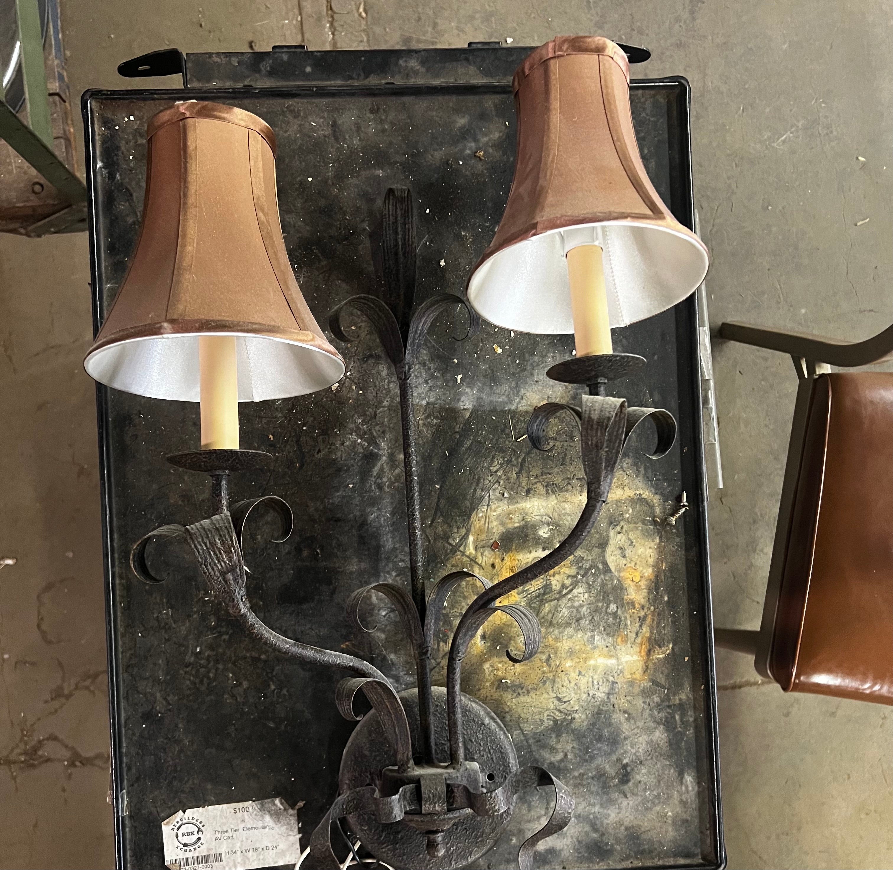 Wall Mounted 2 Lamp Ribbon Sconce