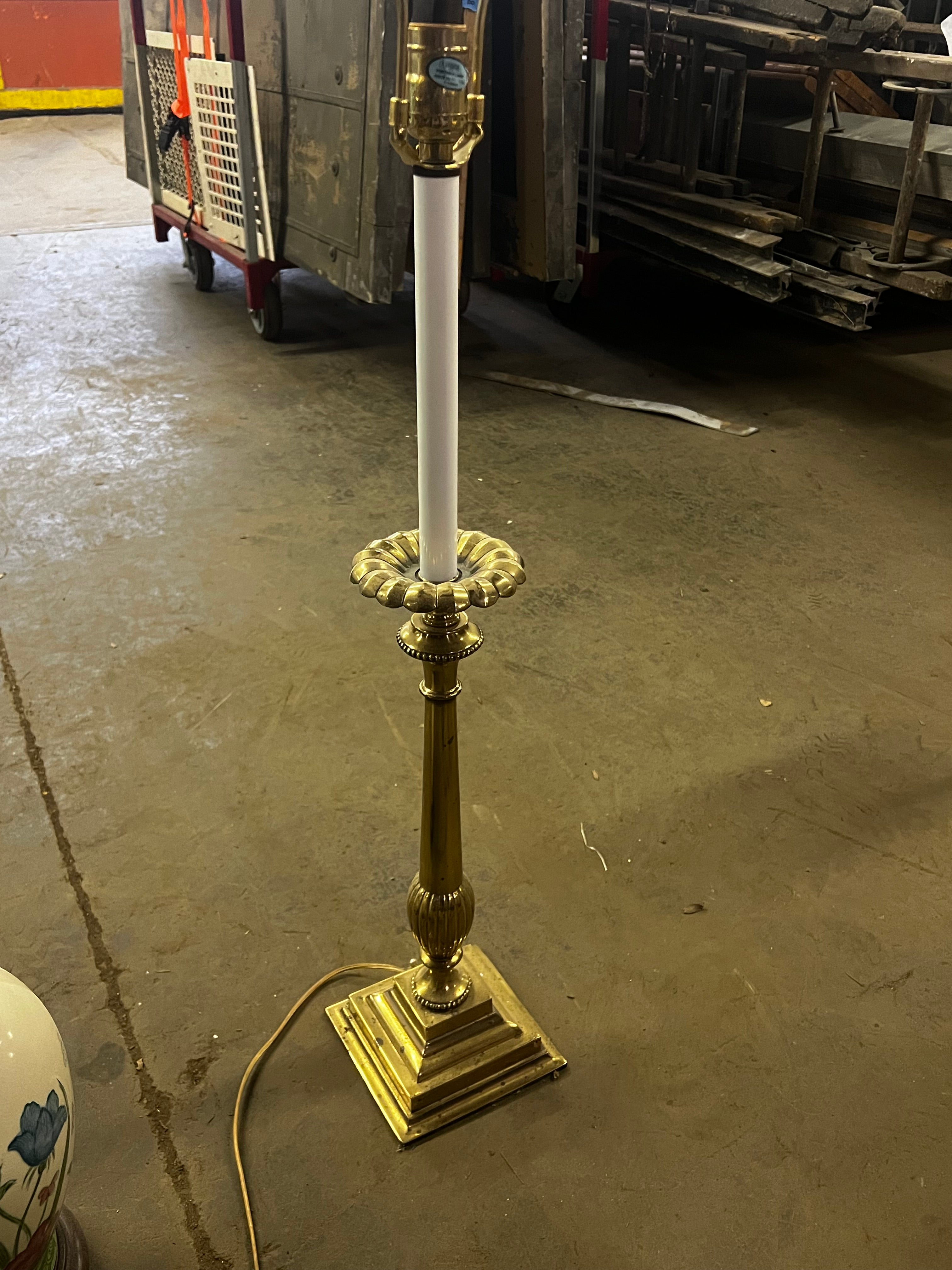 Vintage Brass Candlestick Lamp