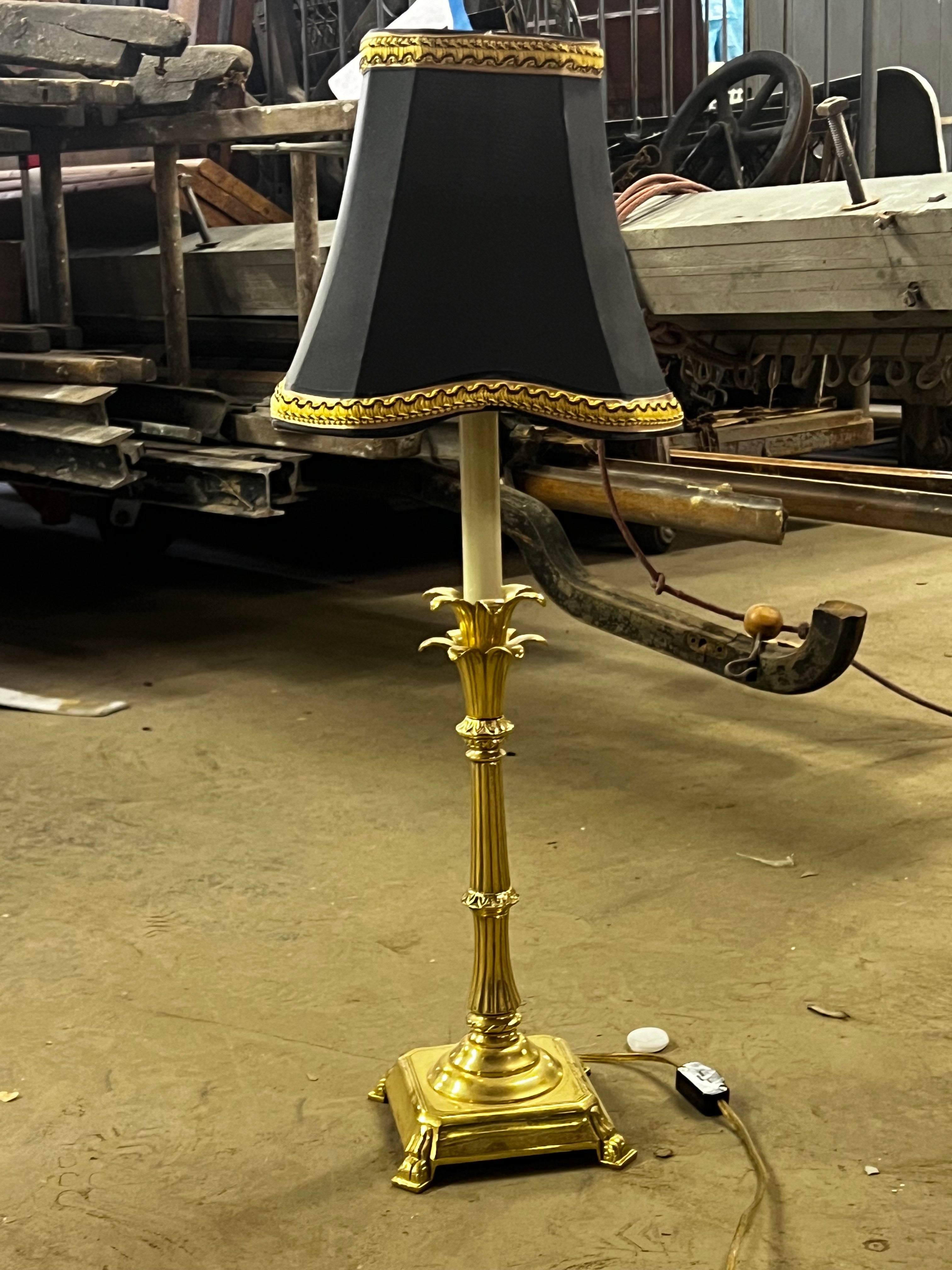 Brass Candlestick Table Lamp