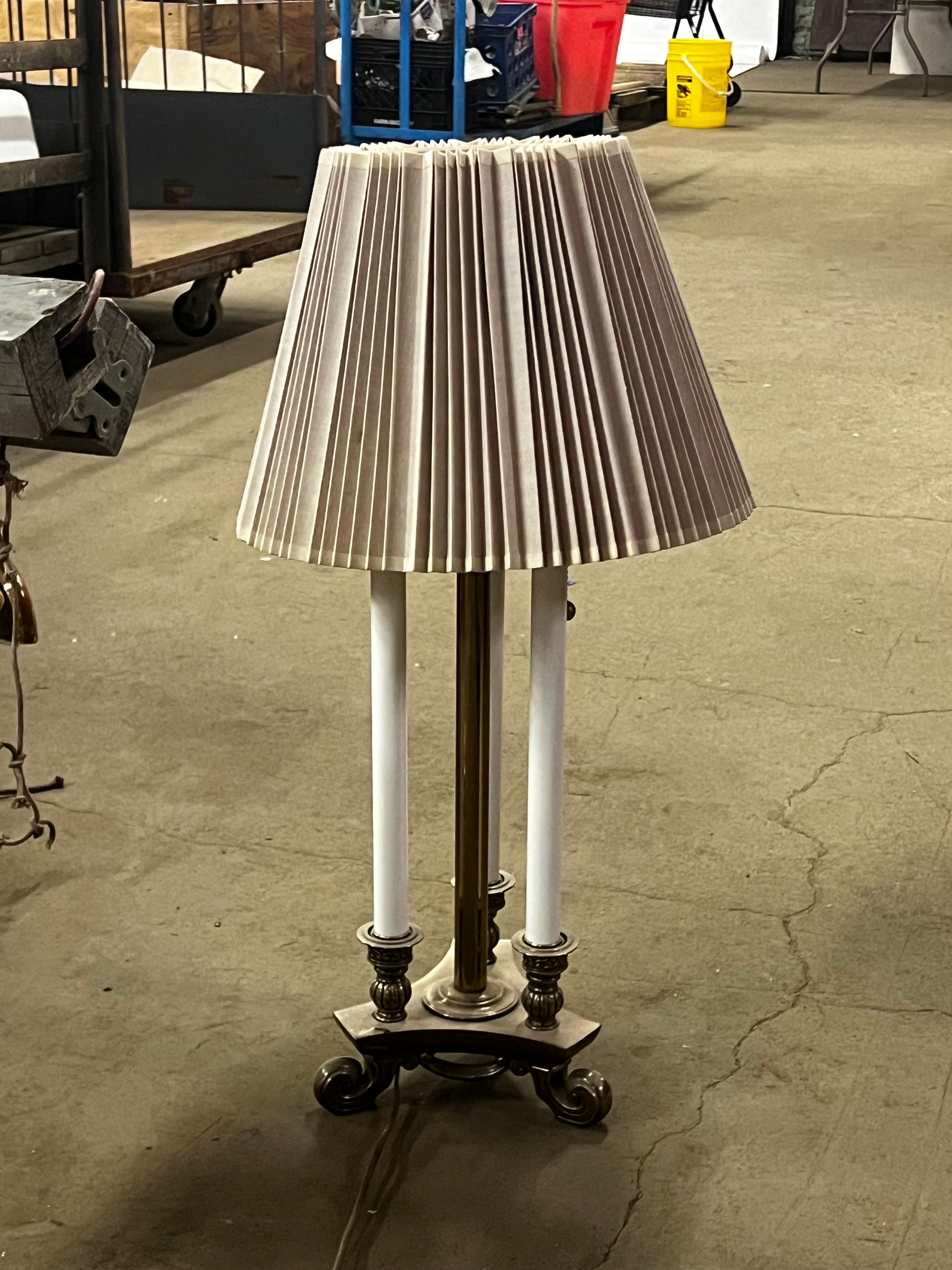 Brass 3 Way Candlestick Table Lamp