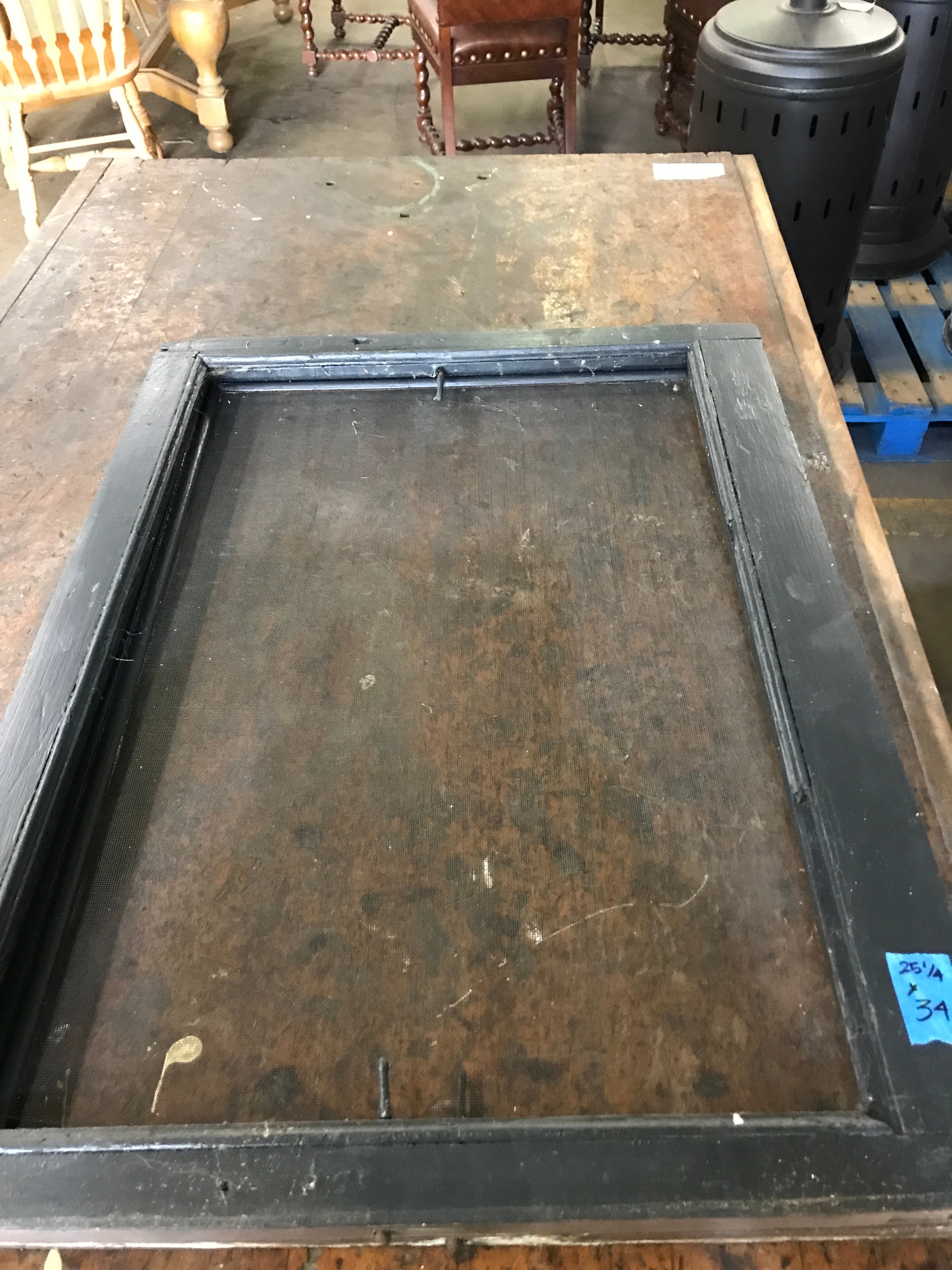 Wood frame window screen