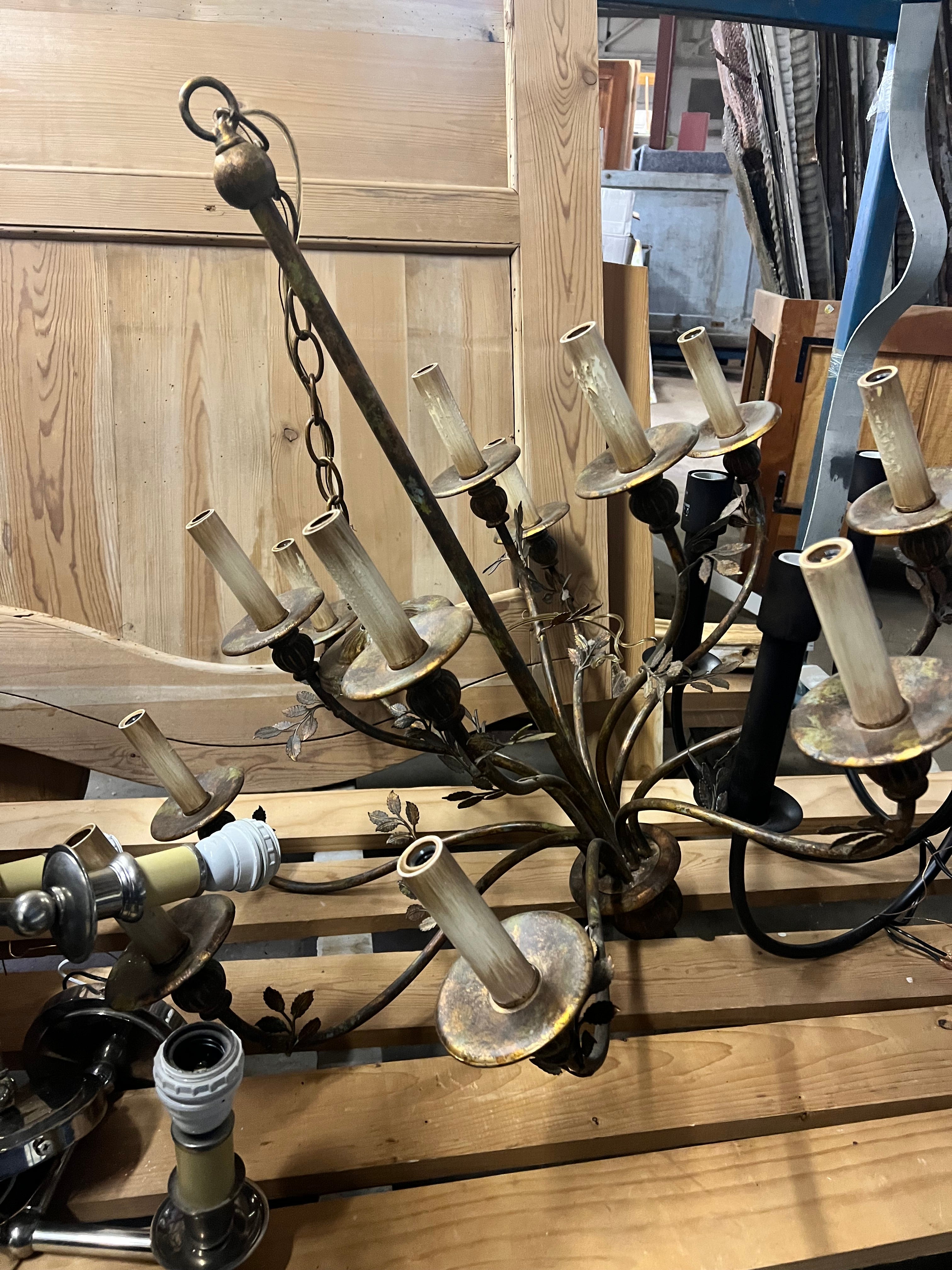 Brass chandelier