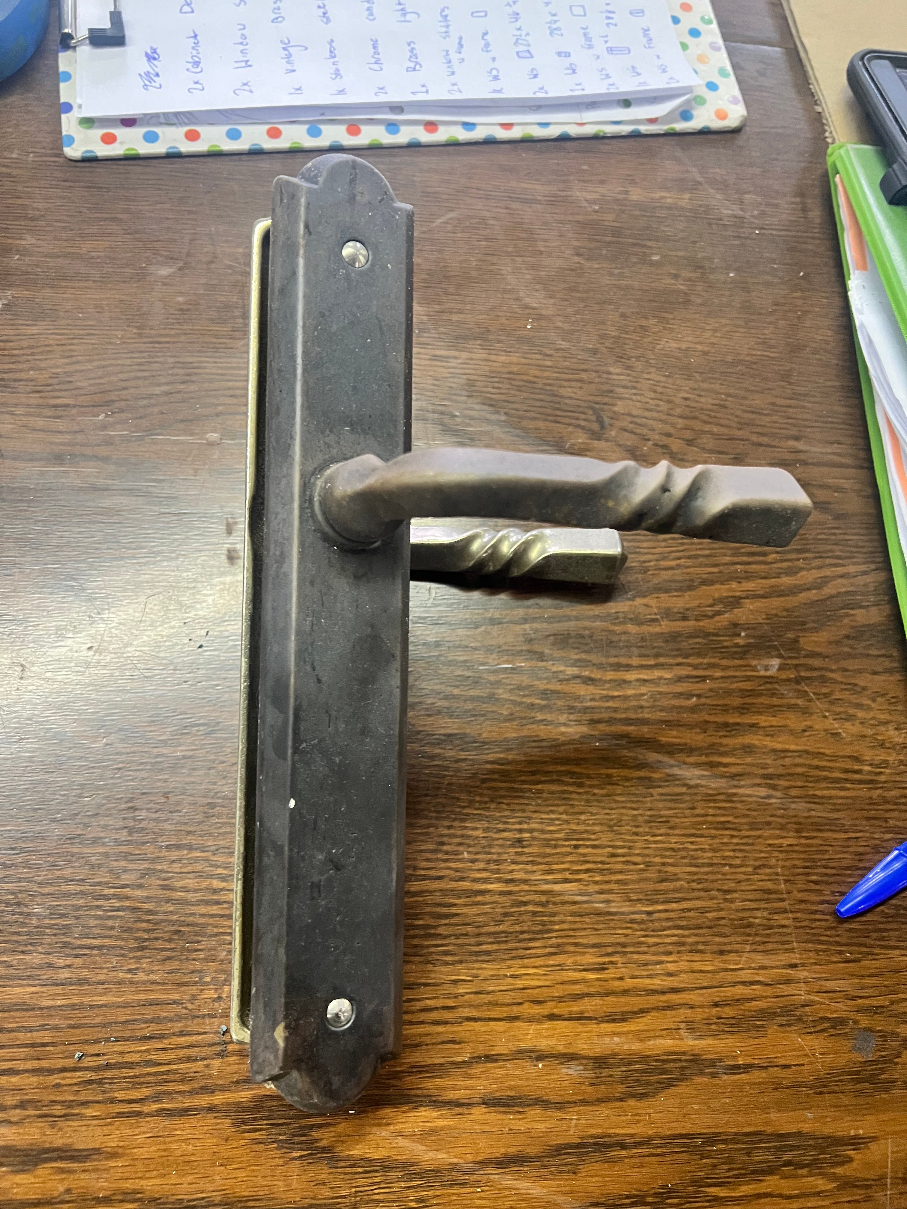 Brass French door handle