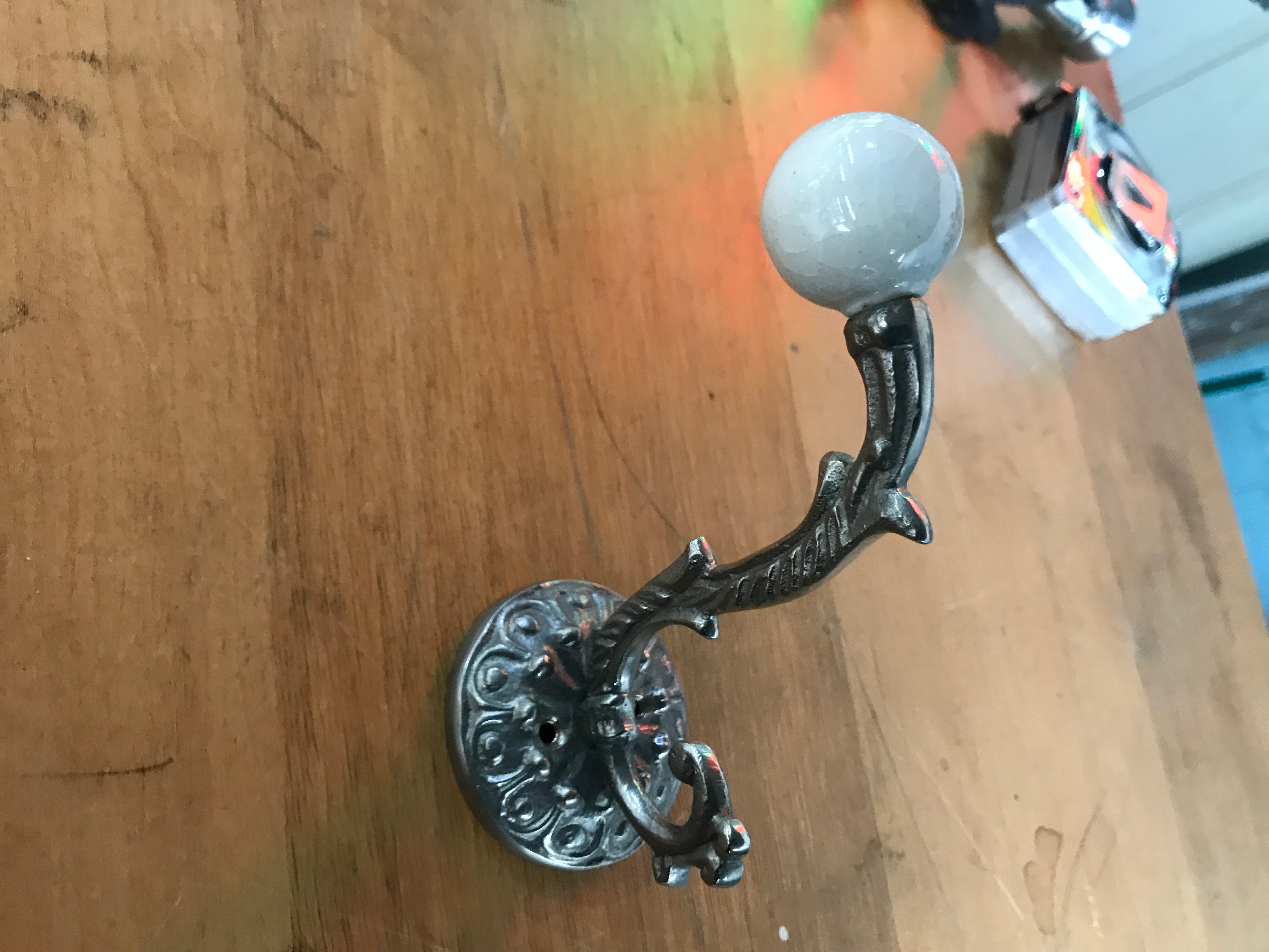 Glass bulb coat hook