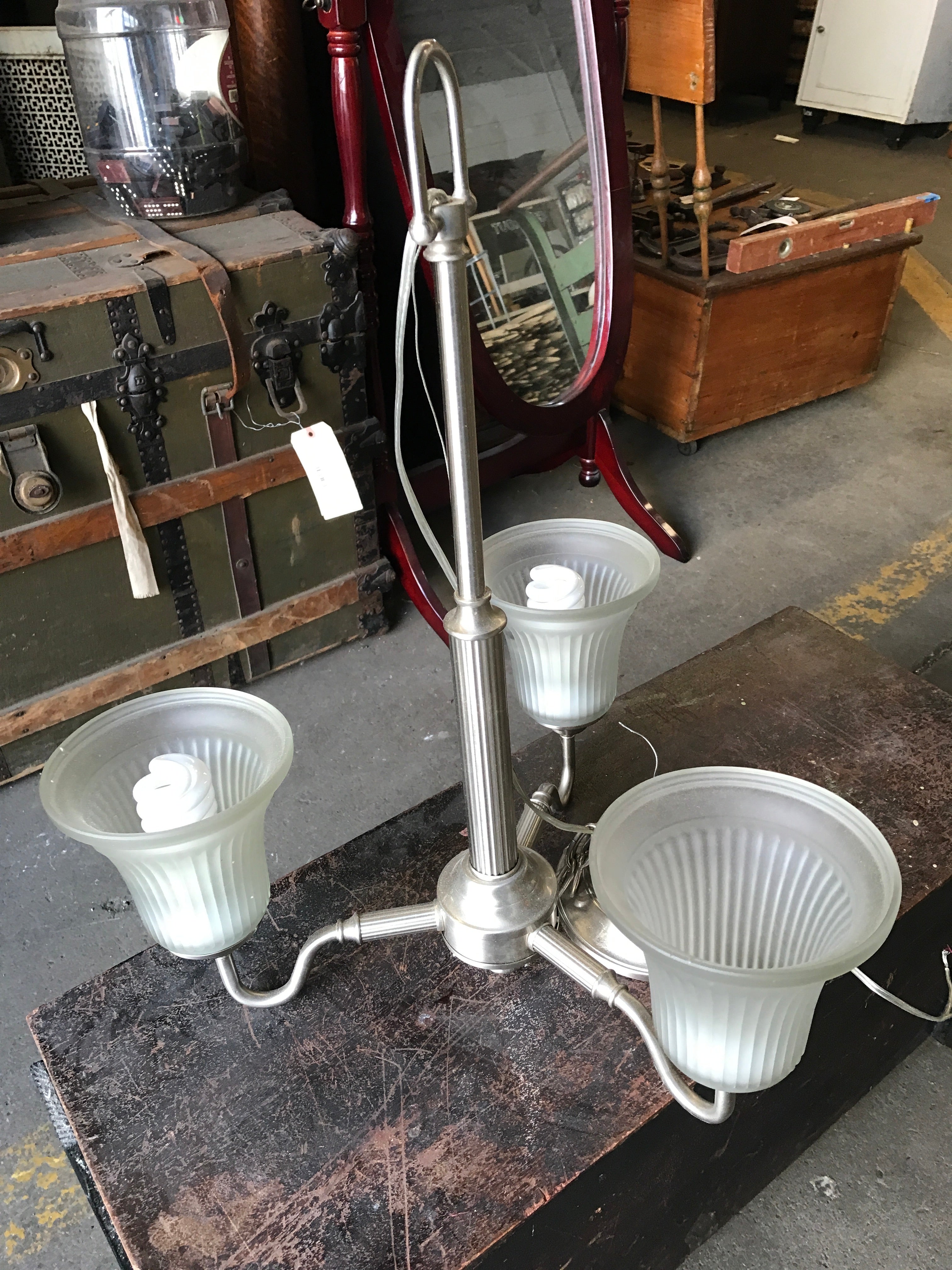 Three lite chandelier