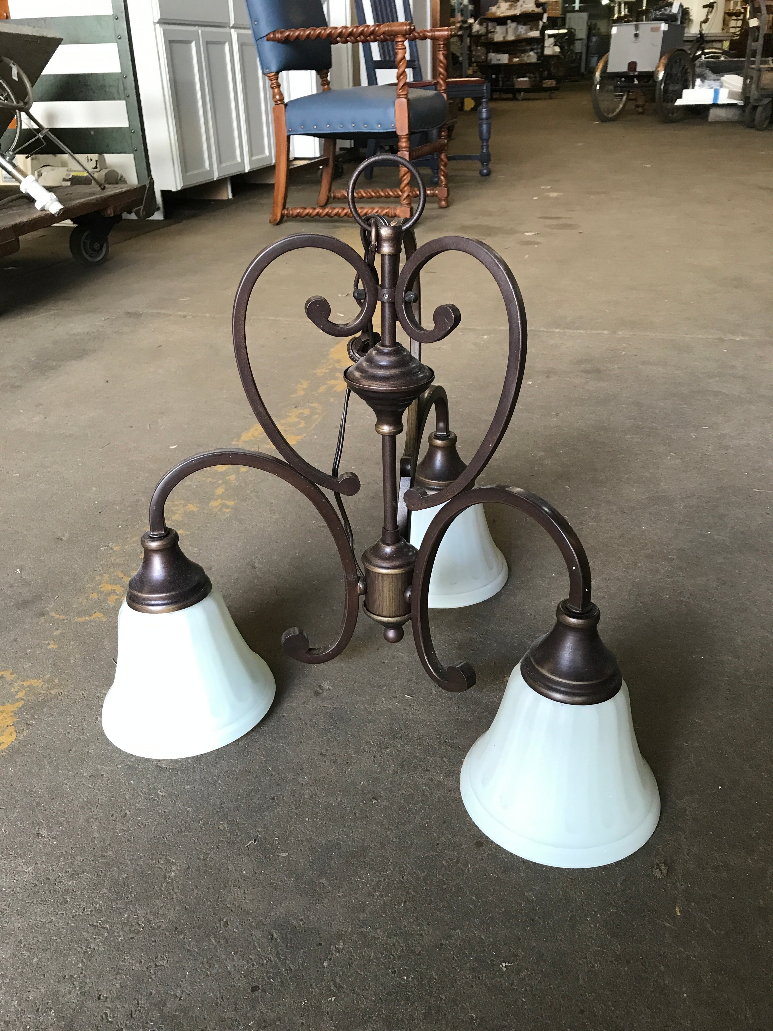 Bronze Three Lite chandelier