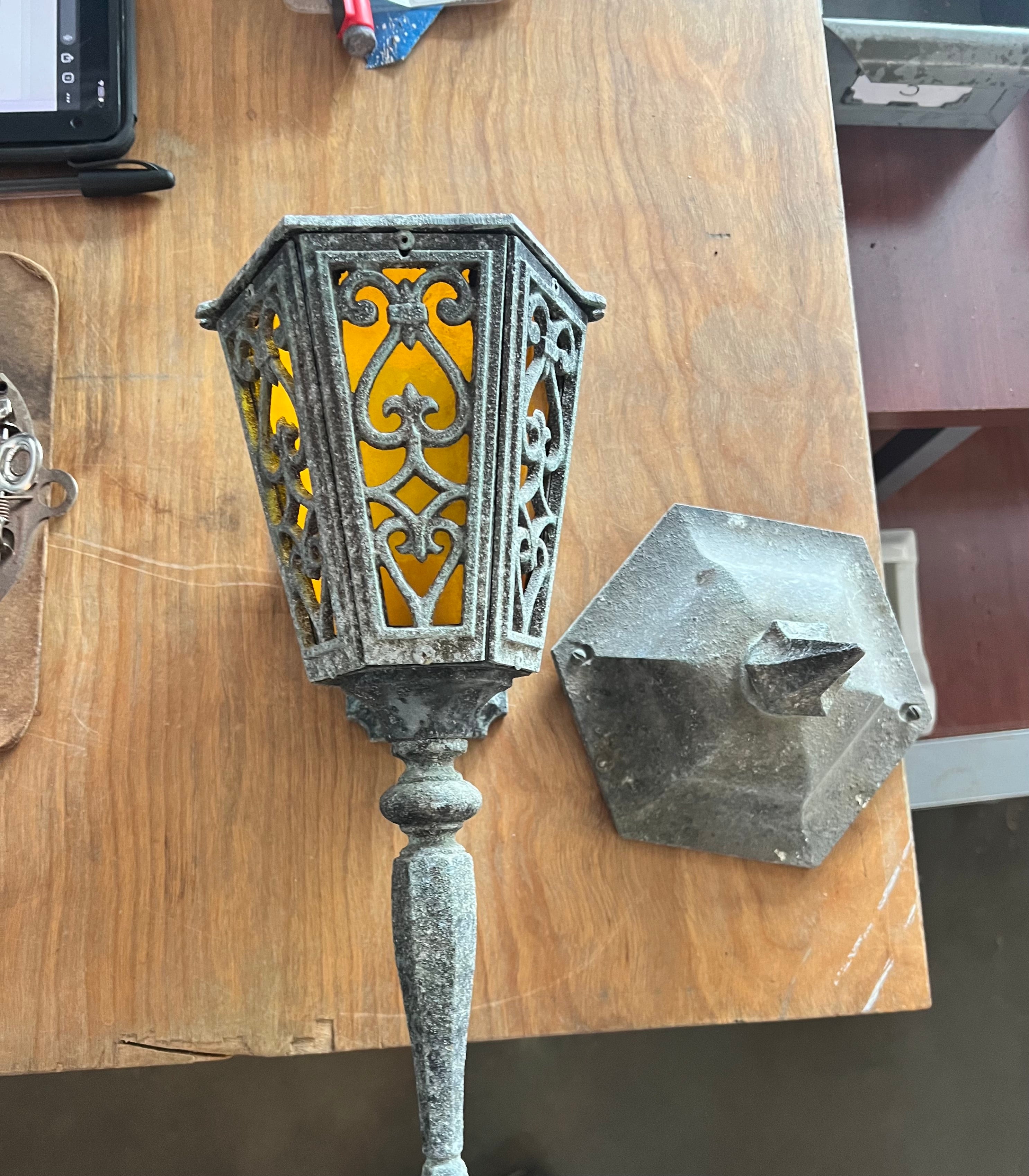 Cast iron light fixture