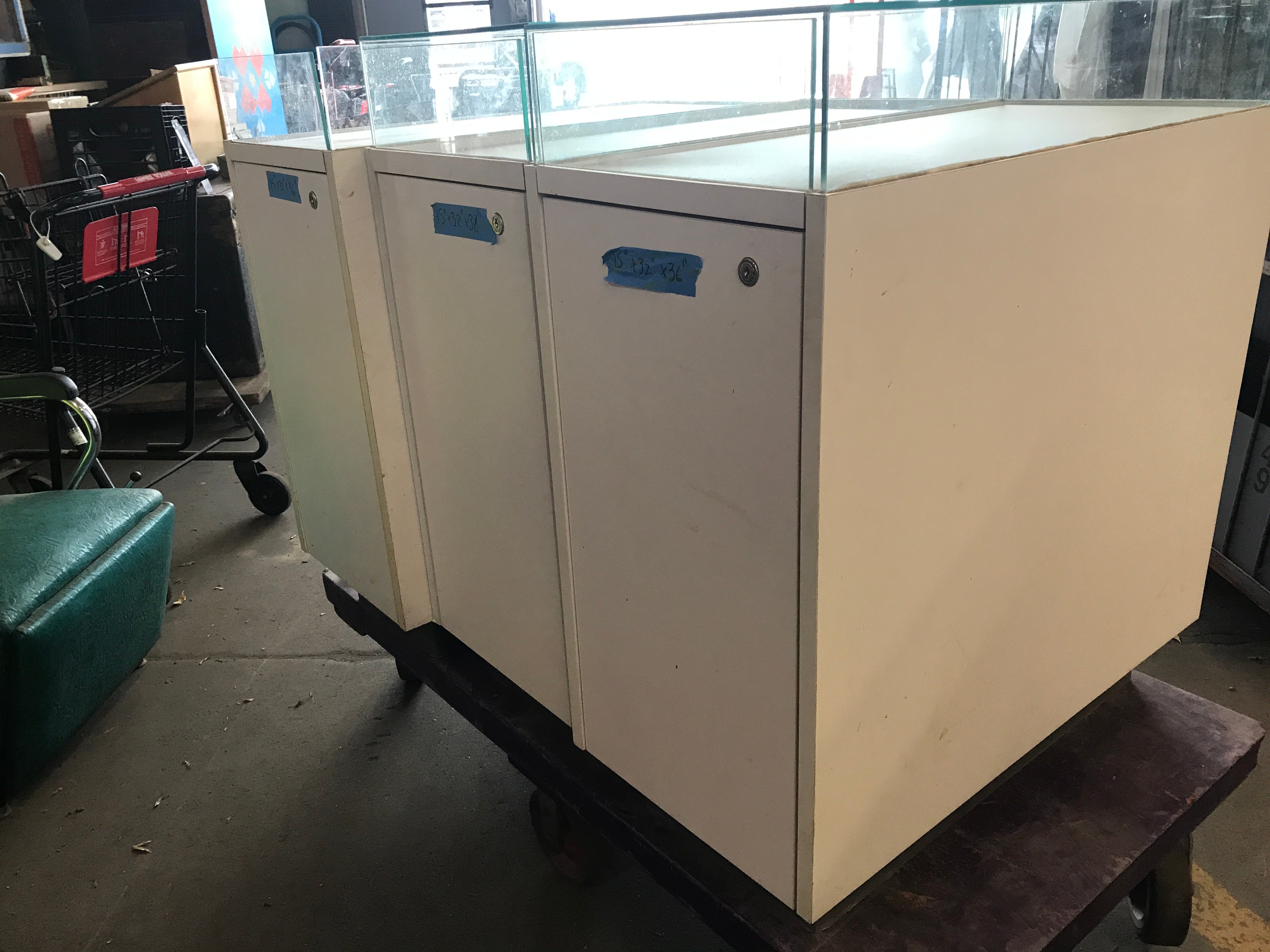 Glass top display cases