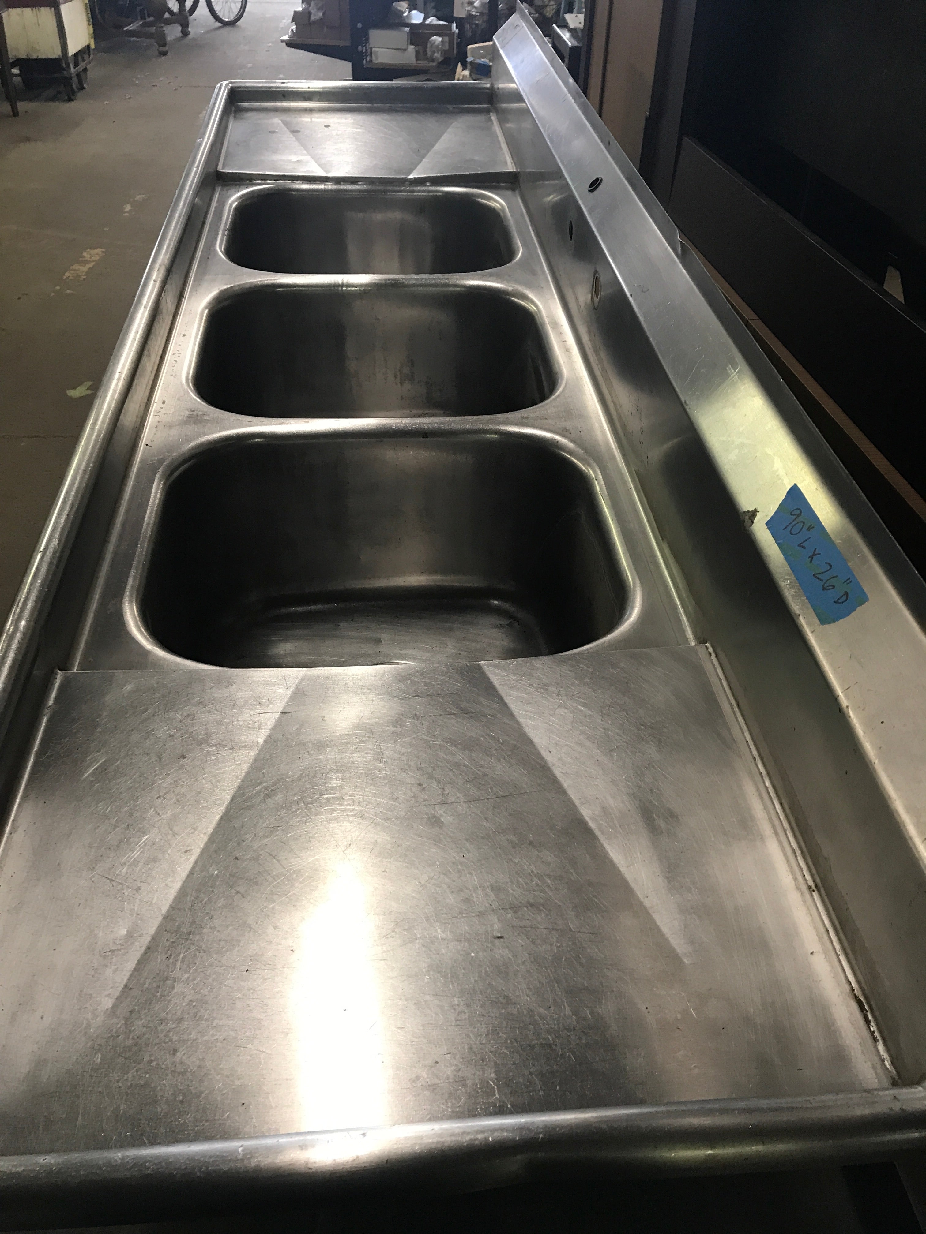 Three compartment sink