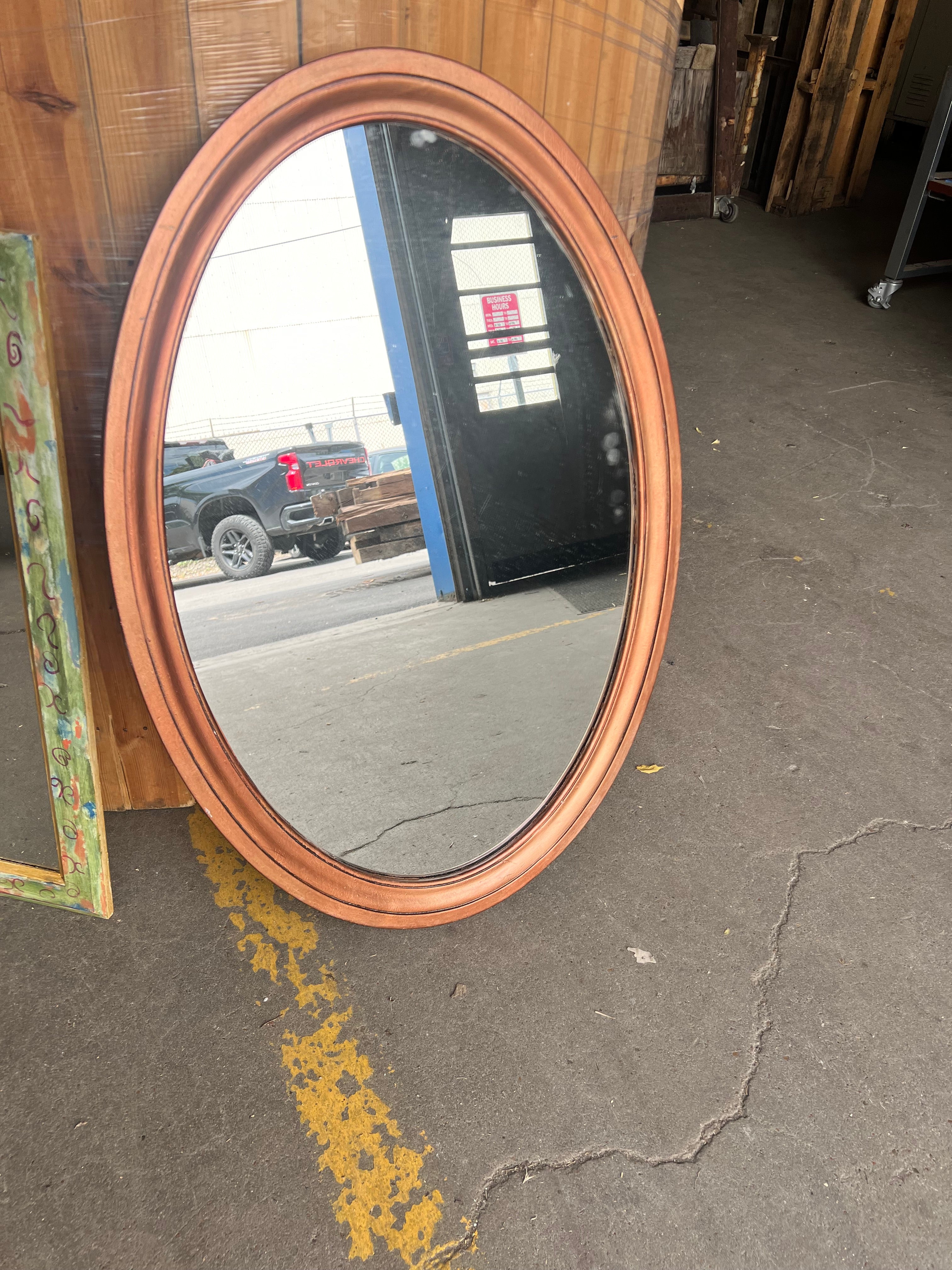 Oval Framed Mirror