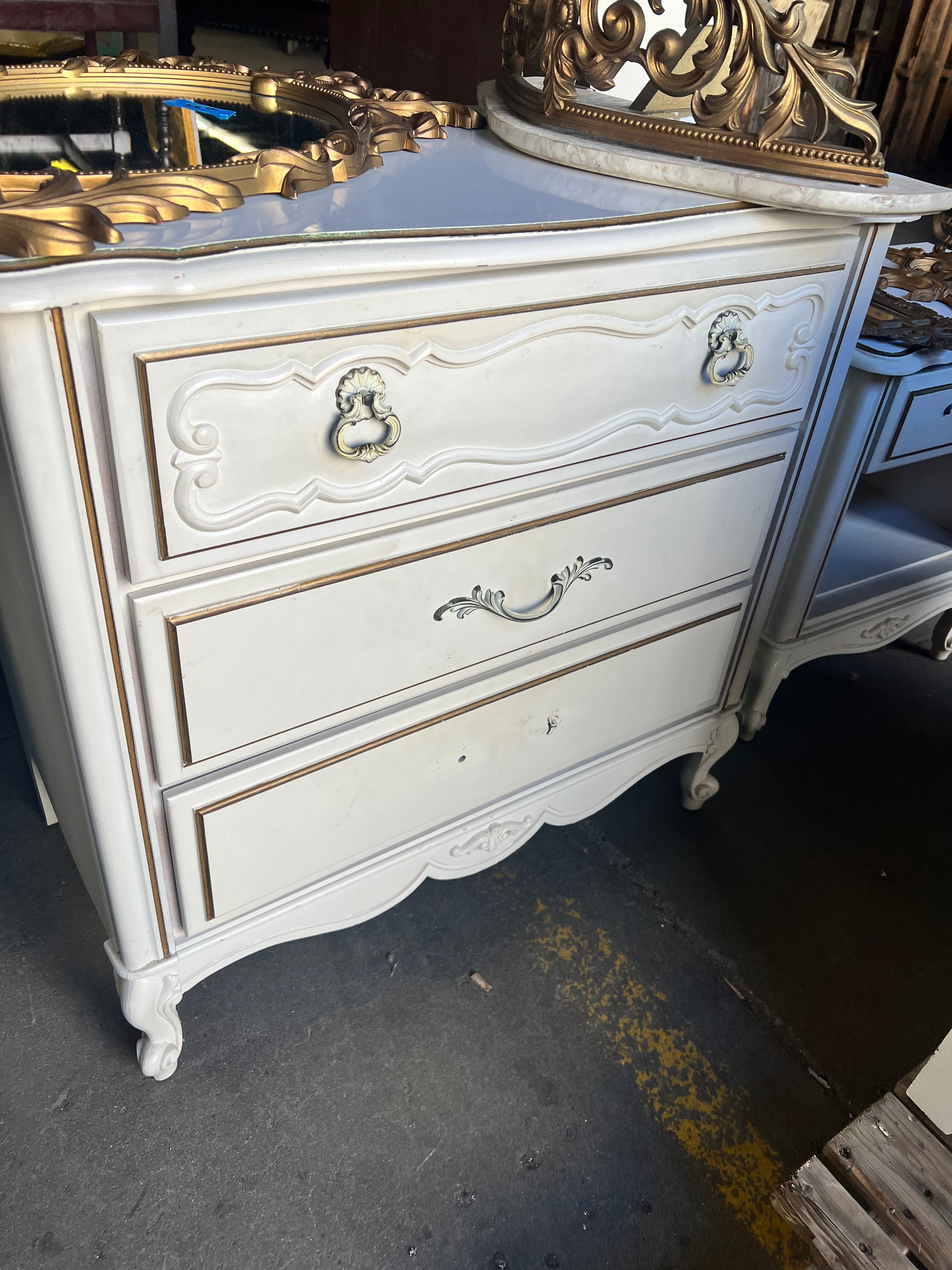 Painted 3 Drawer Hutch