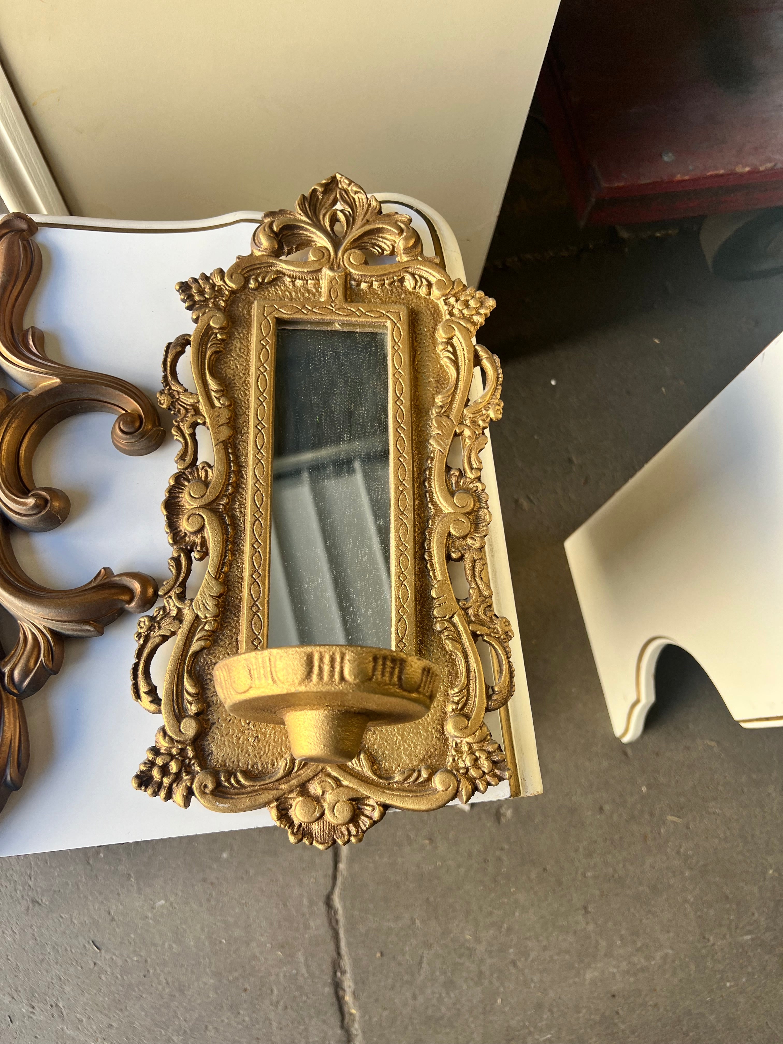 Vintage Candle Sconce w Mirror