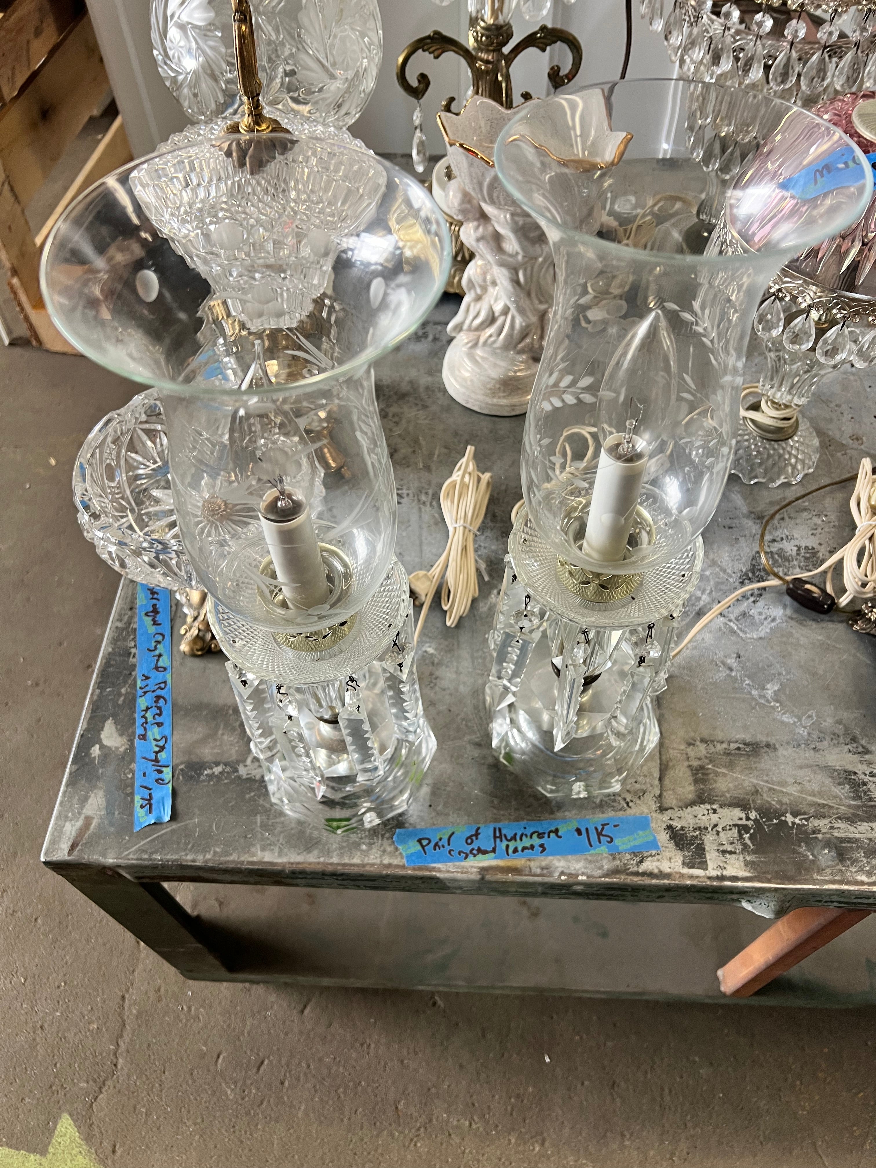 Pair of Hurrirere Crystal Lamps