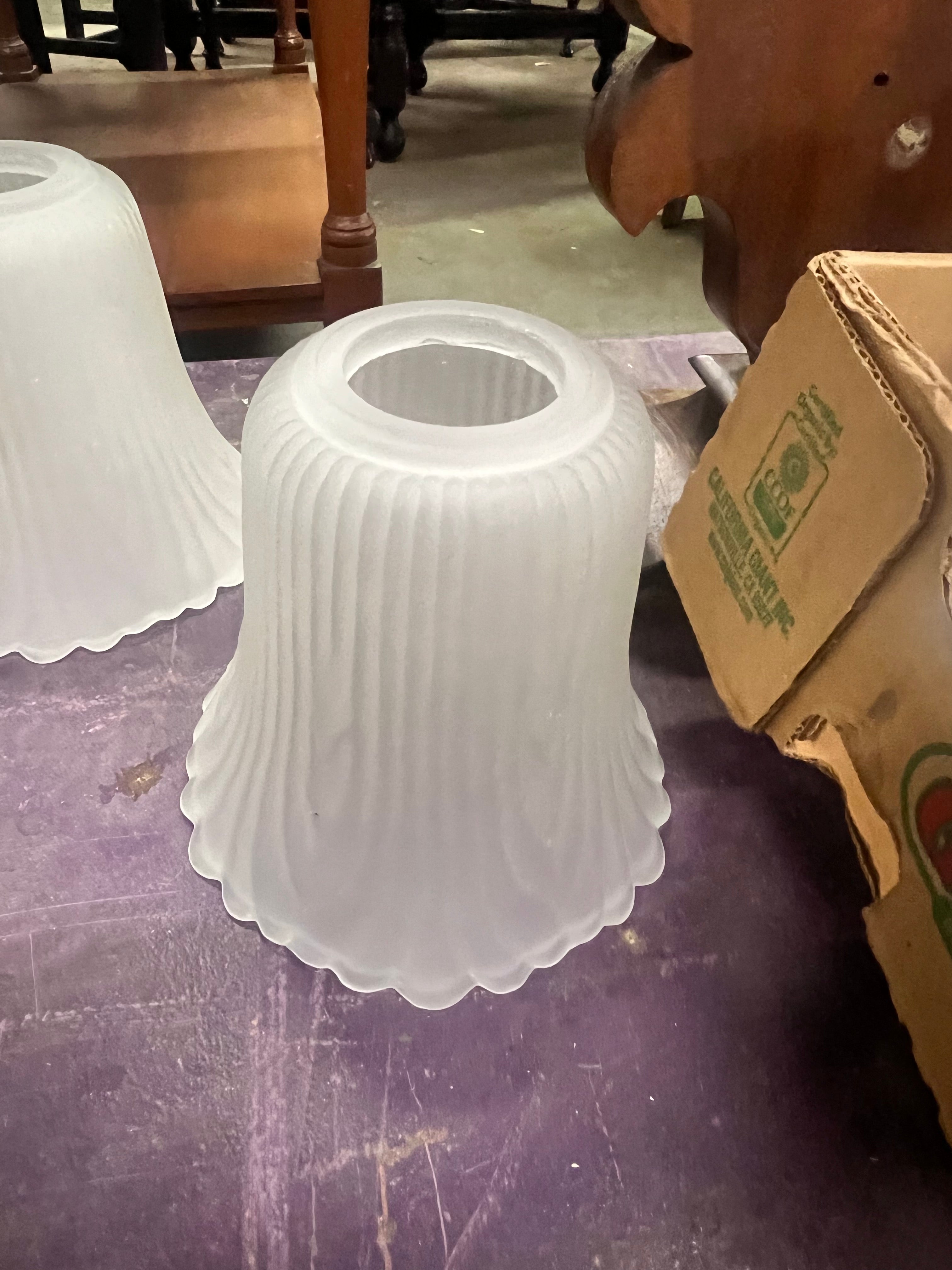 Vintage frosted glass shades