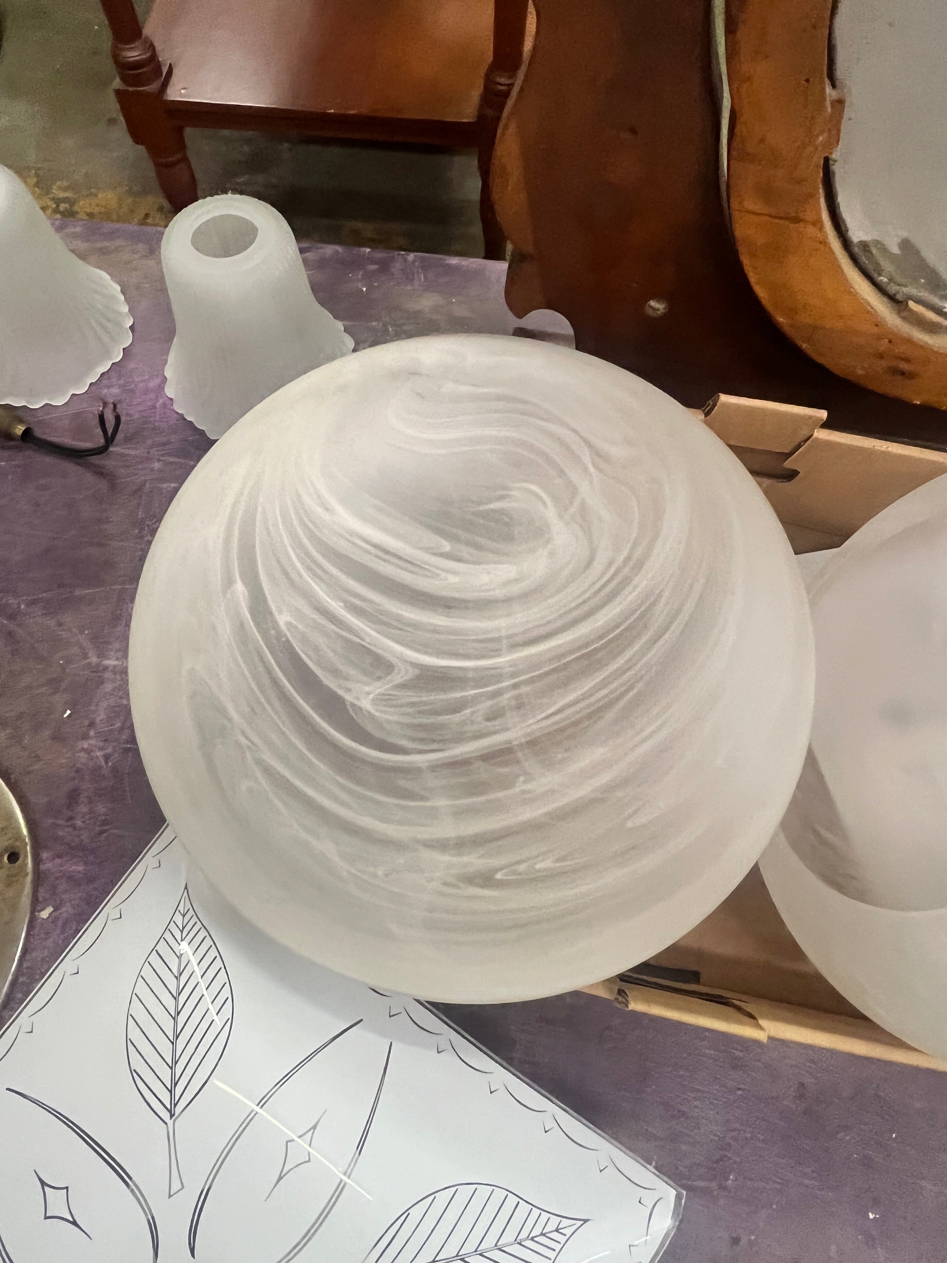 Frosted swirl glass ceiling shade