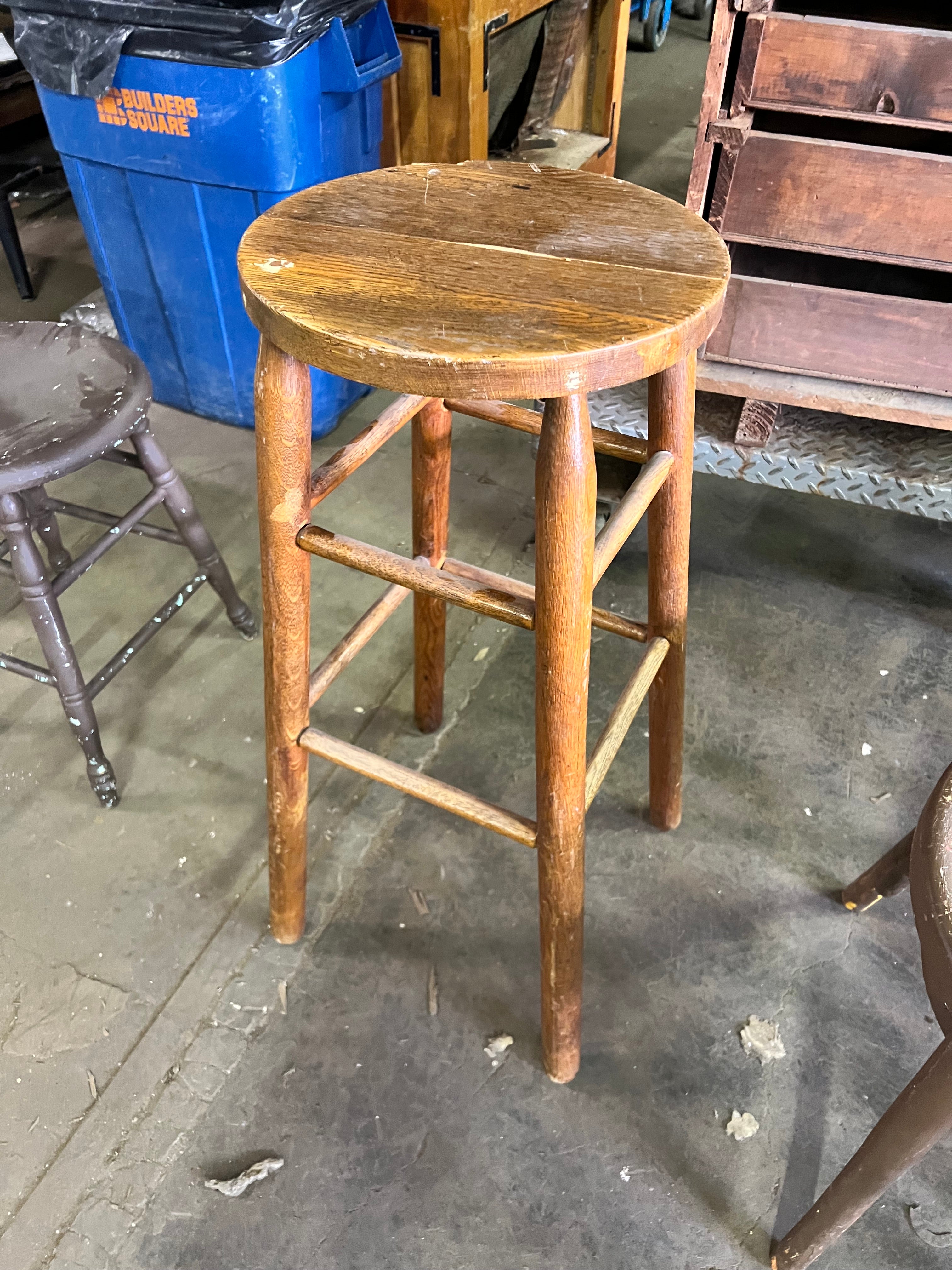 Stained Wooden Stool