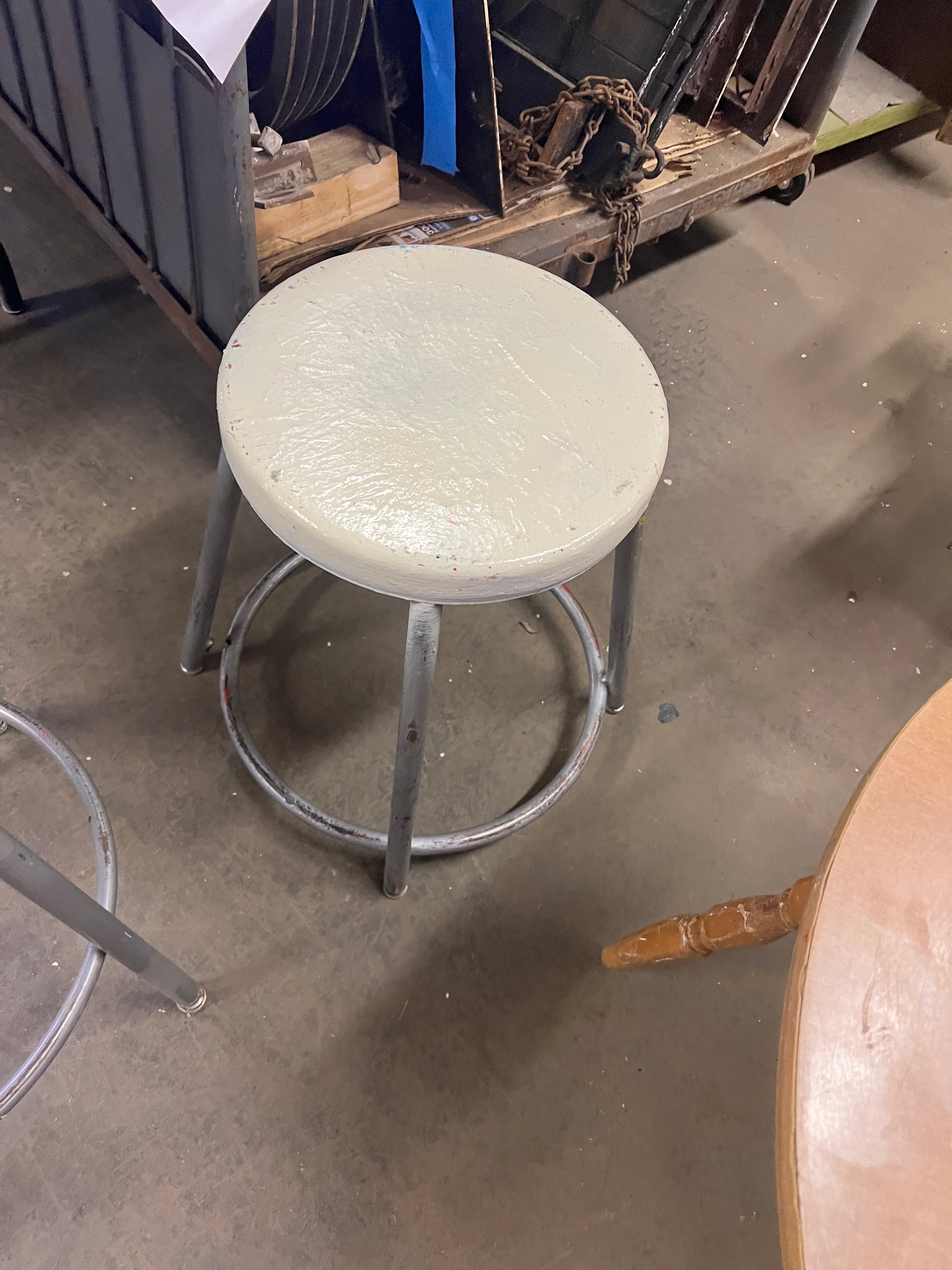 Painted Metal Stool